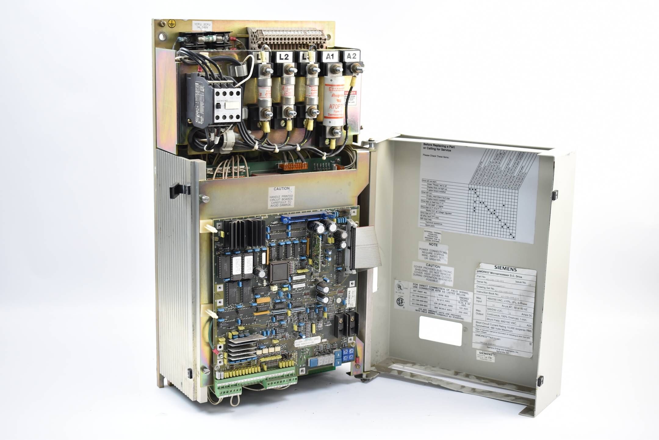 Siemens Simoreg Microprocessor D.C. Drive 460/230VAC 20Amps A1-106-150-501