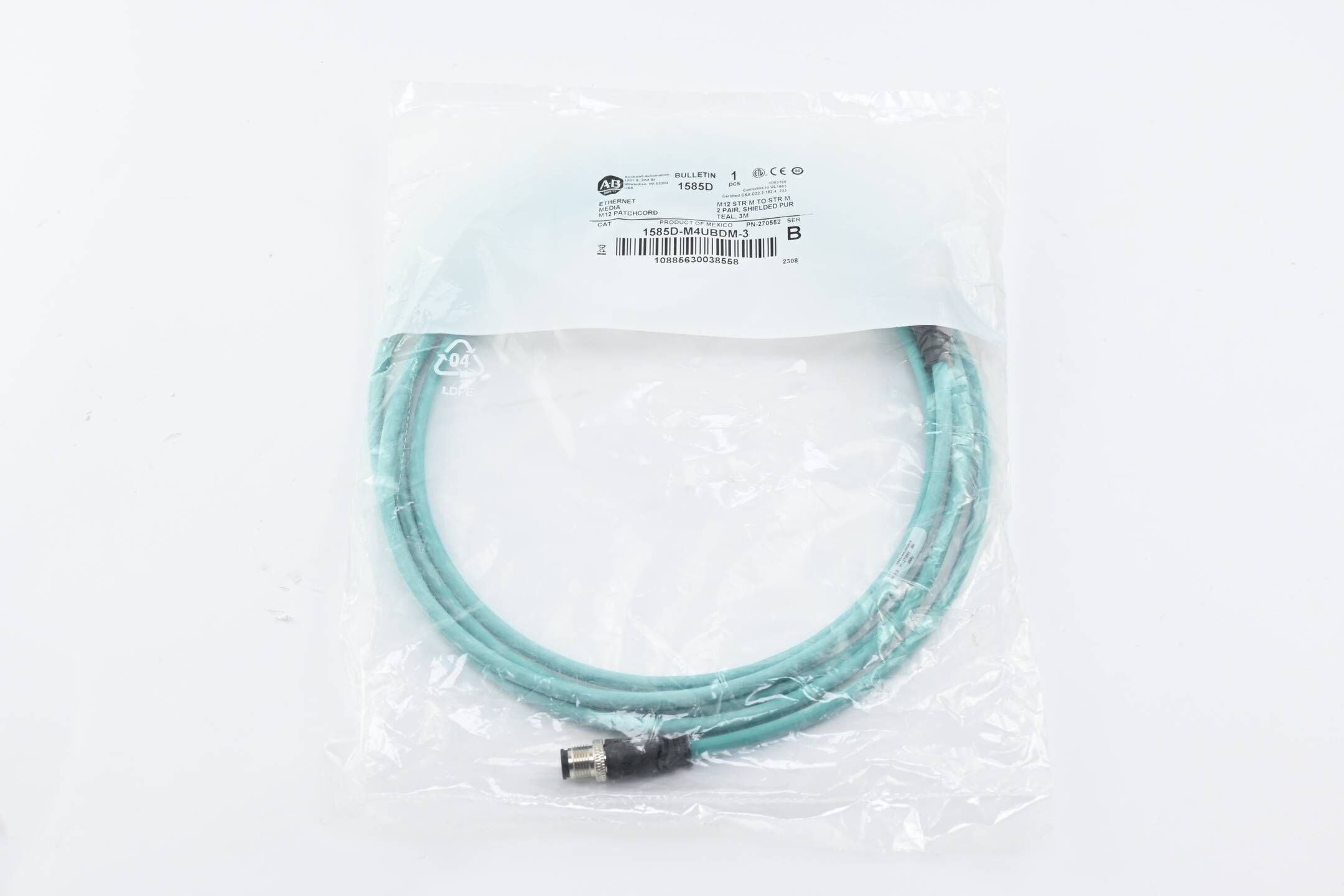 Allen Bradley Ethernet-Patchkabel 1585D-M4UBDM-3 ( 3,0m )