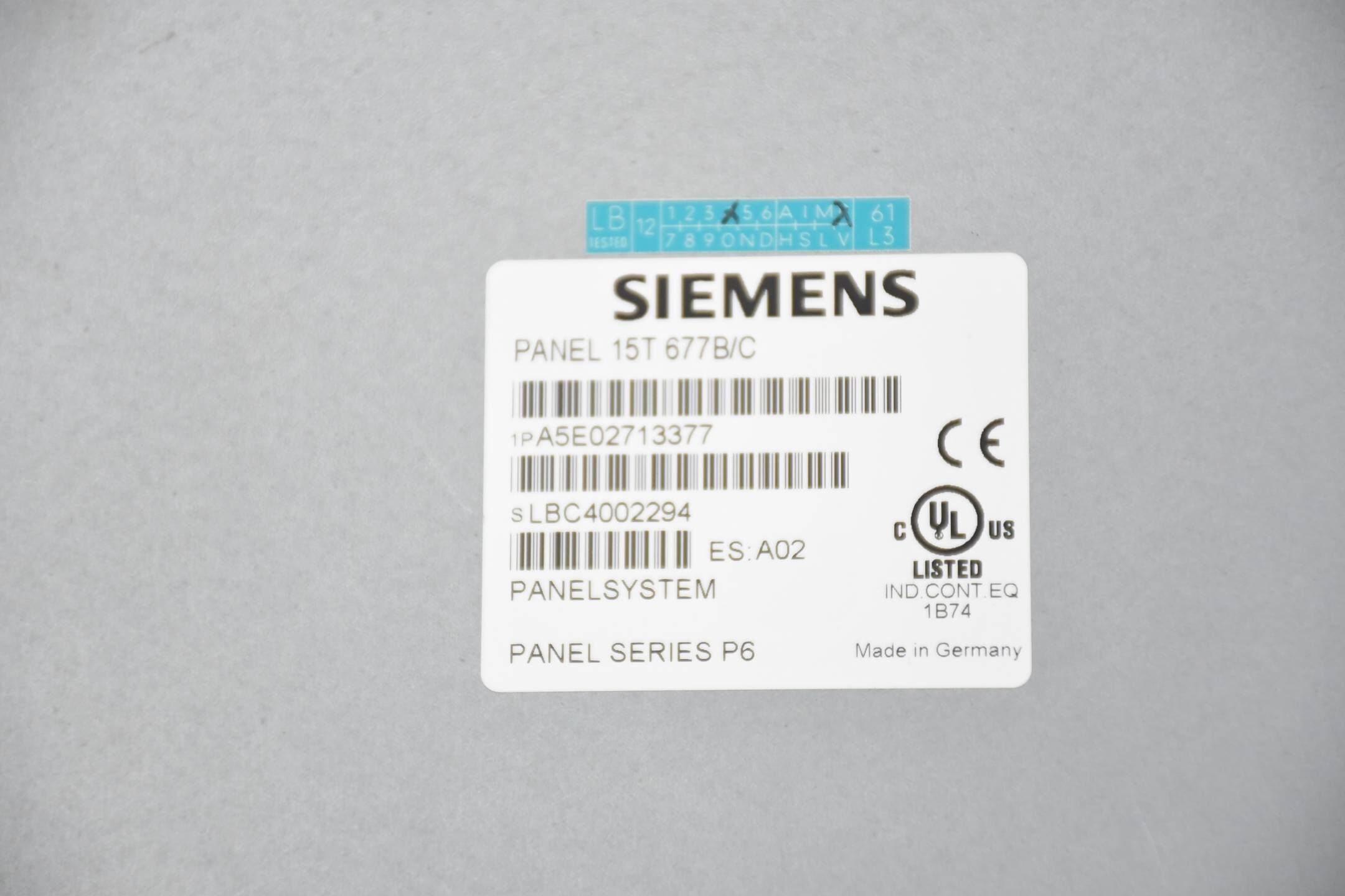 Siemens simatic Panel 15T 677B/C A5E02713377 Ver. A02