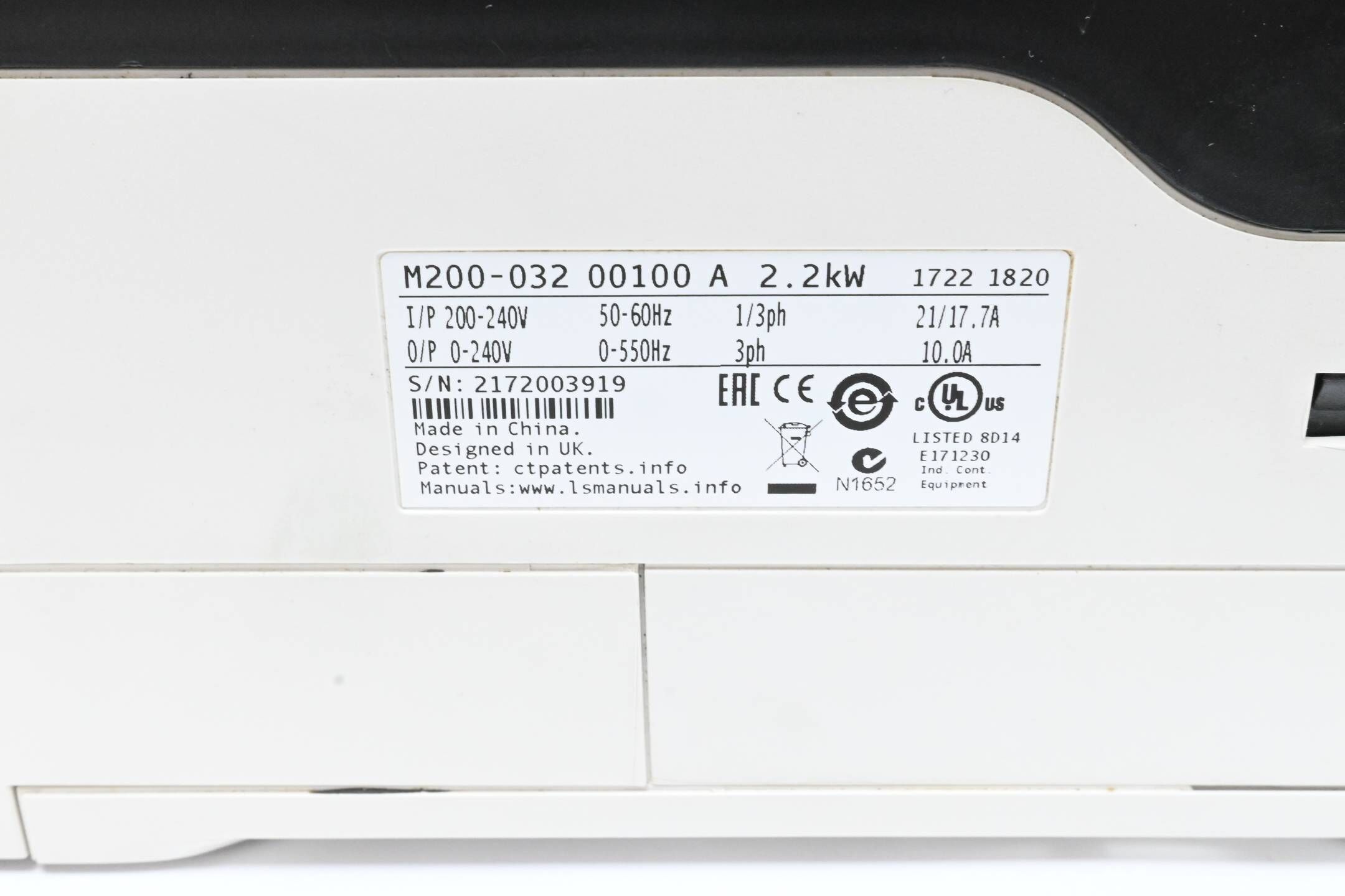 Nidec Leroy-Somer Frequenzumrichter Unidrive M200 ( M200-032 00100 A  ) 2.2kW