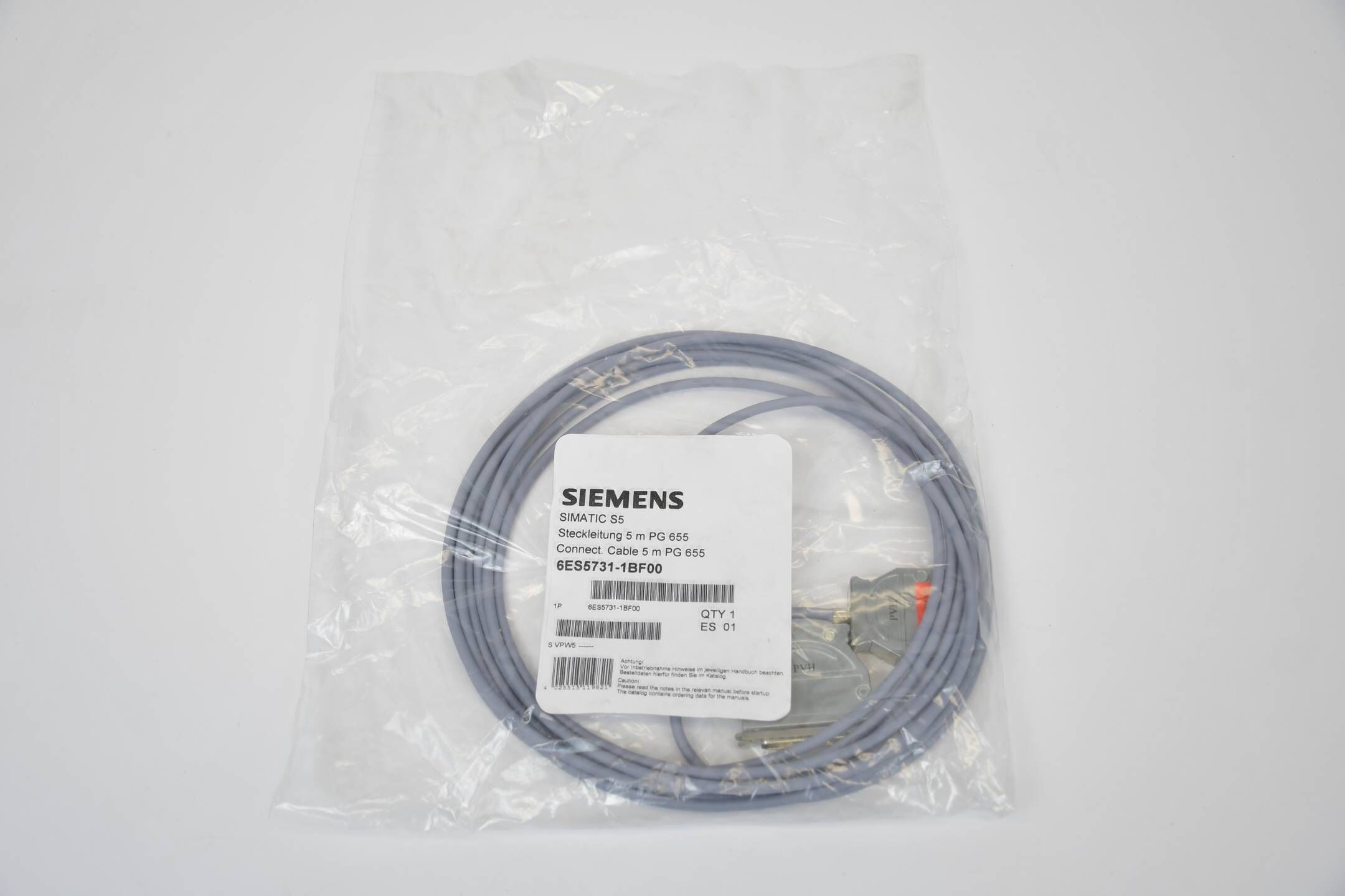 Siemens simatic S5 Steckleitung 5m PG 655 6ES5731-1BF00 ( 6ES5731-1BF00 ) ES1