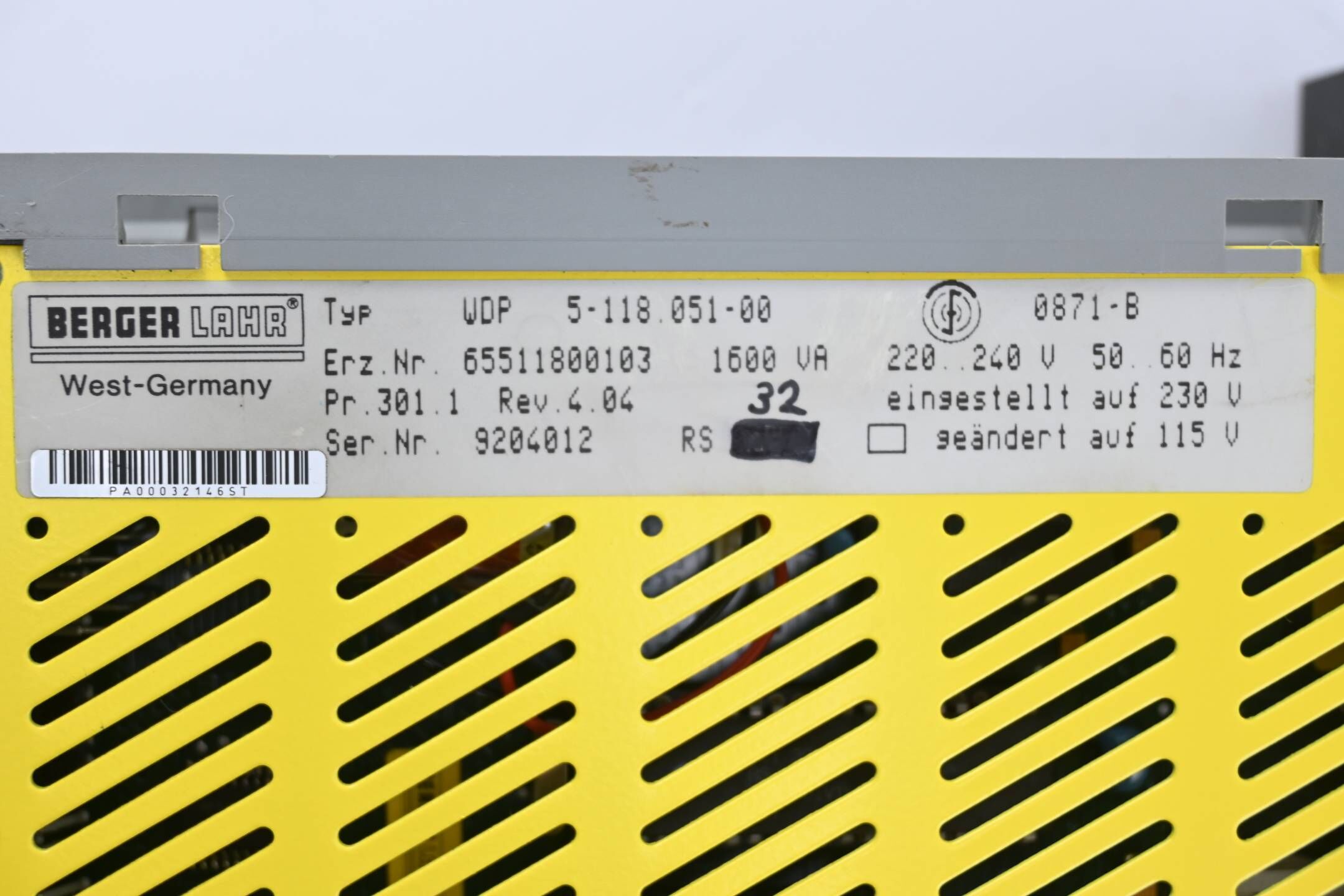 Berger Lahr Positioniersteuerung WDP5-118.051-00 ( 65511800103 )