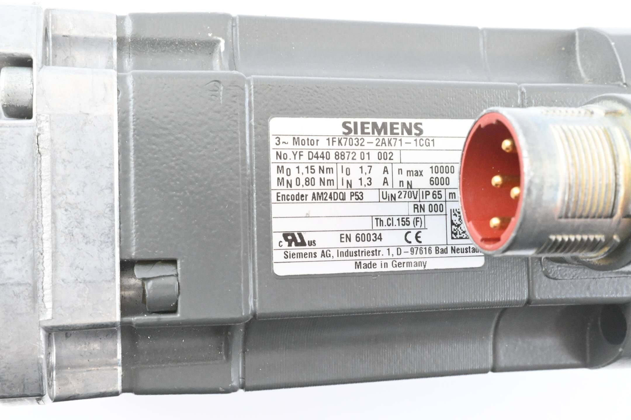 Siemens Synchronservomotor 1FK7032-2AK71-1CG1 ( 1FK7 032-2AK71-1CG1 )
