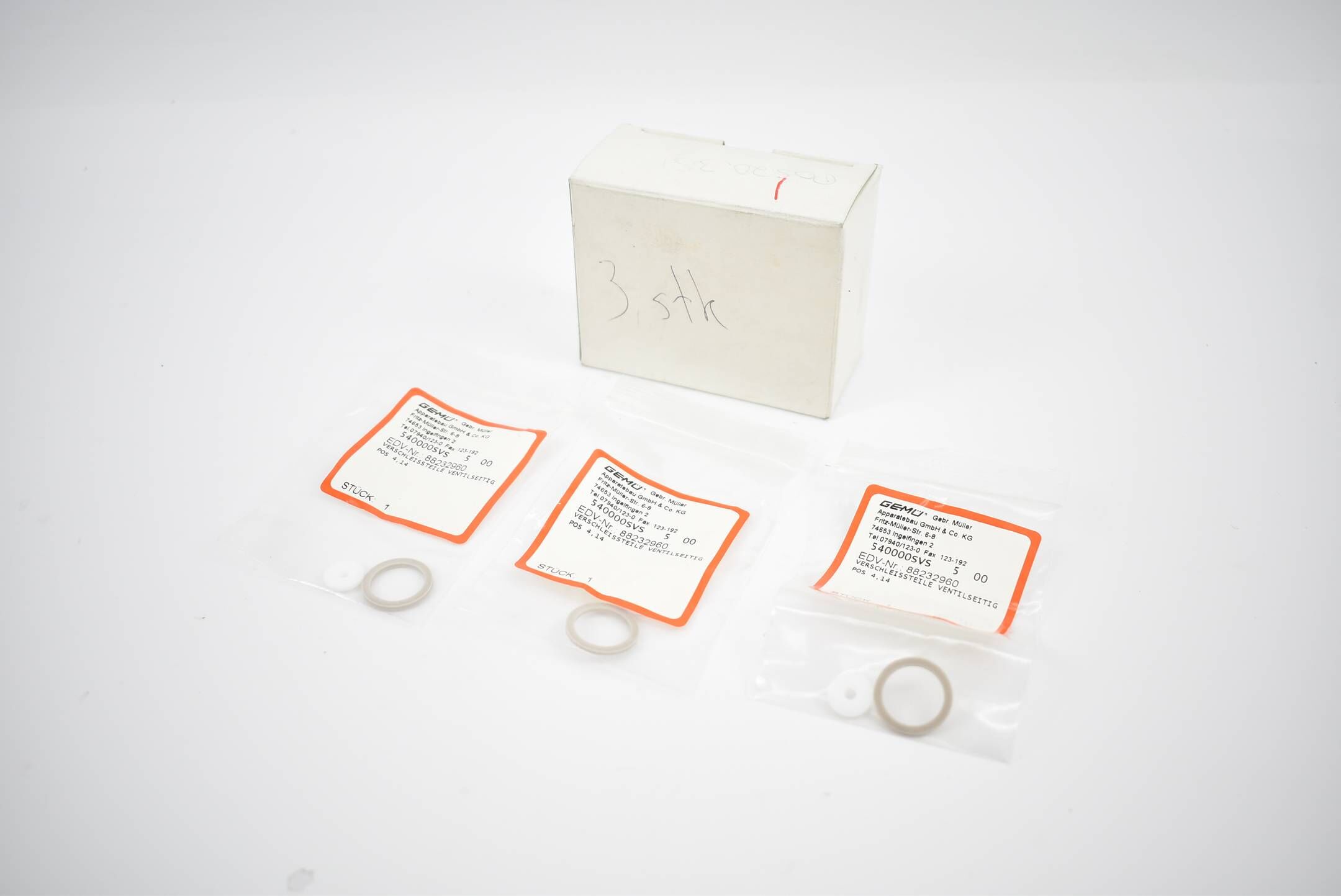 Gemü Dichtungssatz Verschleissteile Ventilseitig 540000SVS ( 88232960 ) VE 3 Stück