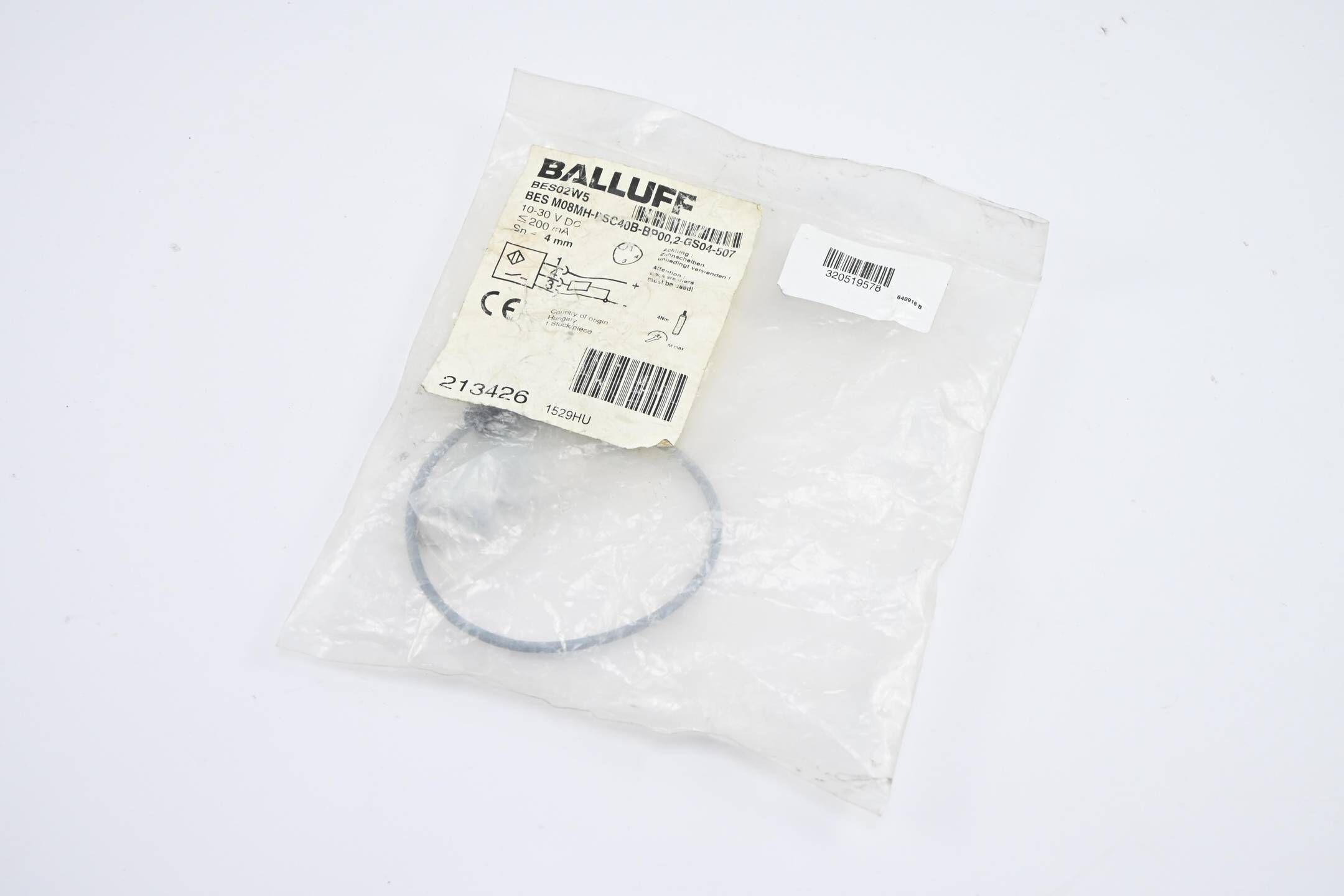 Balluff Induktiver Näherungsschalter BES02W5 / BES M08MH-PSC40B-BP00,2-GS04-507