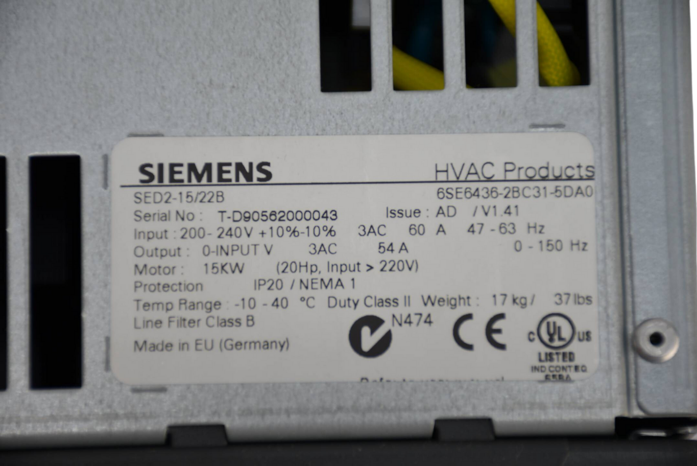 Siemens micromaster 4 Umrichter 6SE6436-2BC31-5DA0 ( 6SE6 436-2BC31-5DA0 ) V1.41