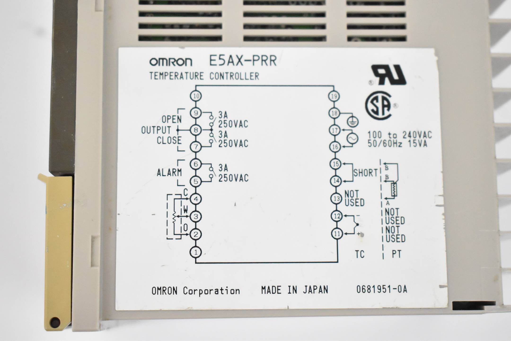 Omron Temperature Controller E5AX-PRR