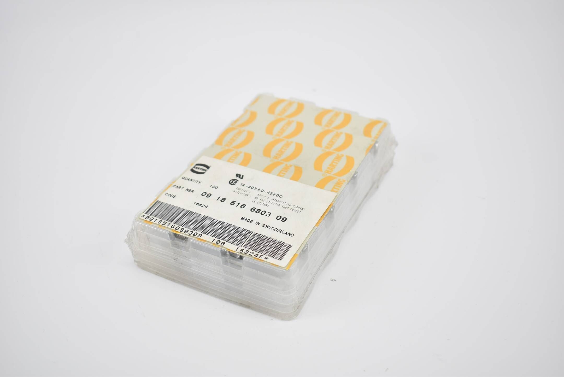 Harting Steckverbinder 100Stück 1A 30VAC 42VDC 0918516680309