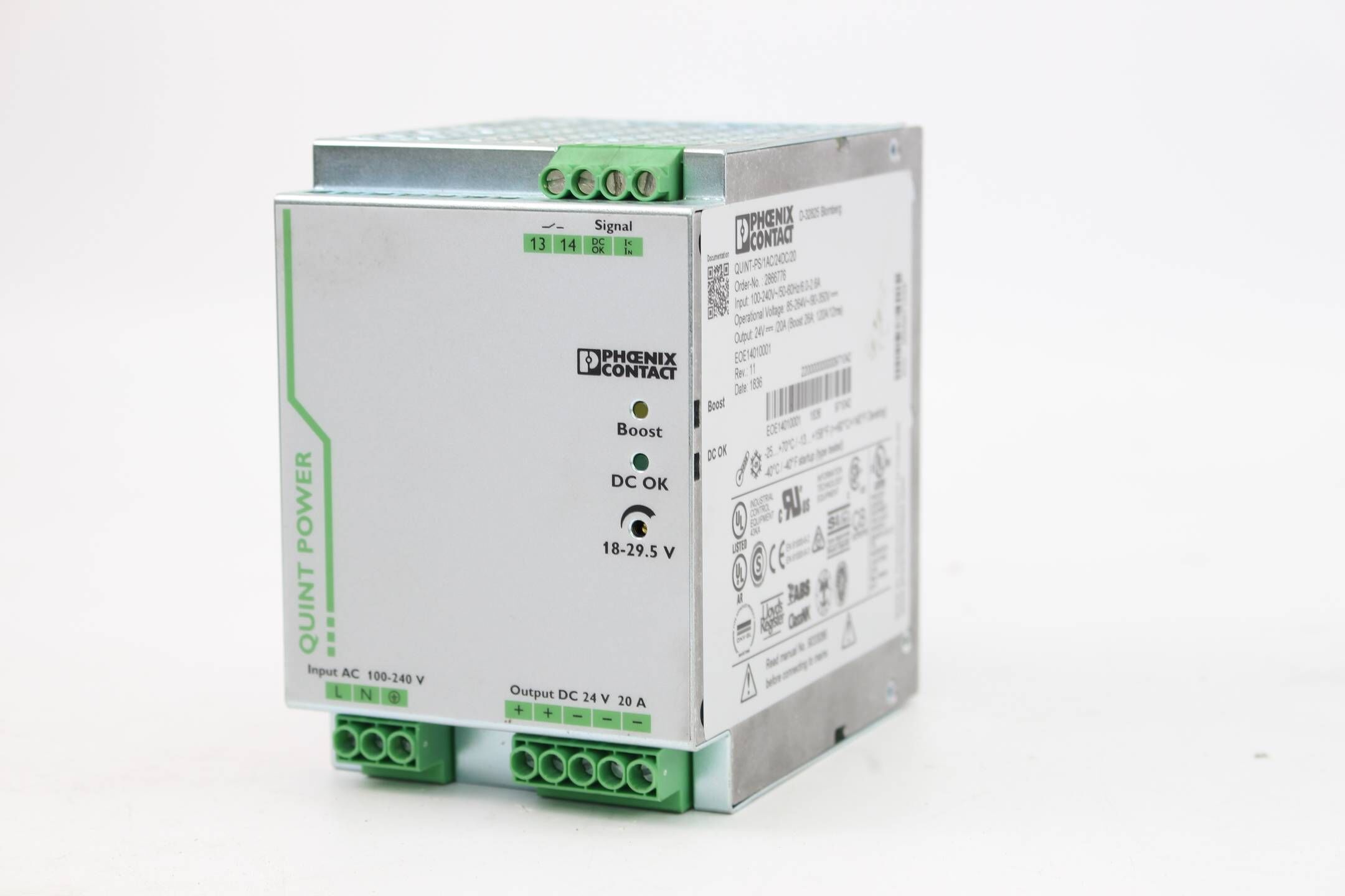 Phoenix Contact Stromversorgung 24V/20A QUINT-PS/1AC/24DC/20 ( 2866776 )