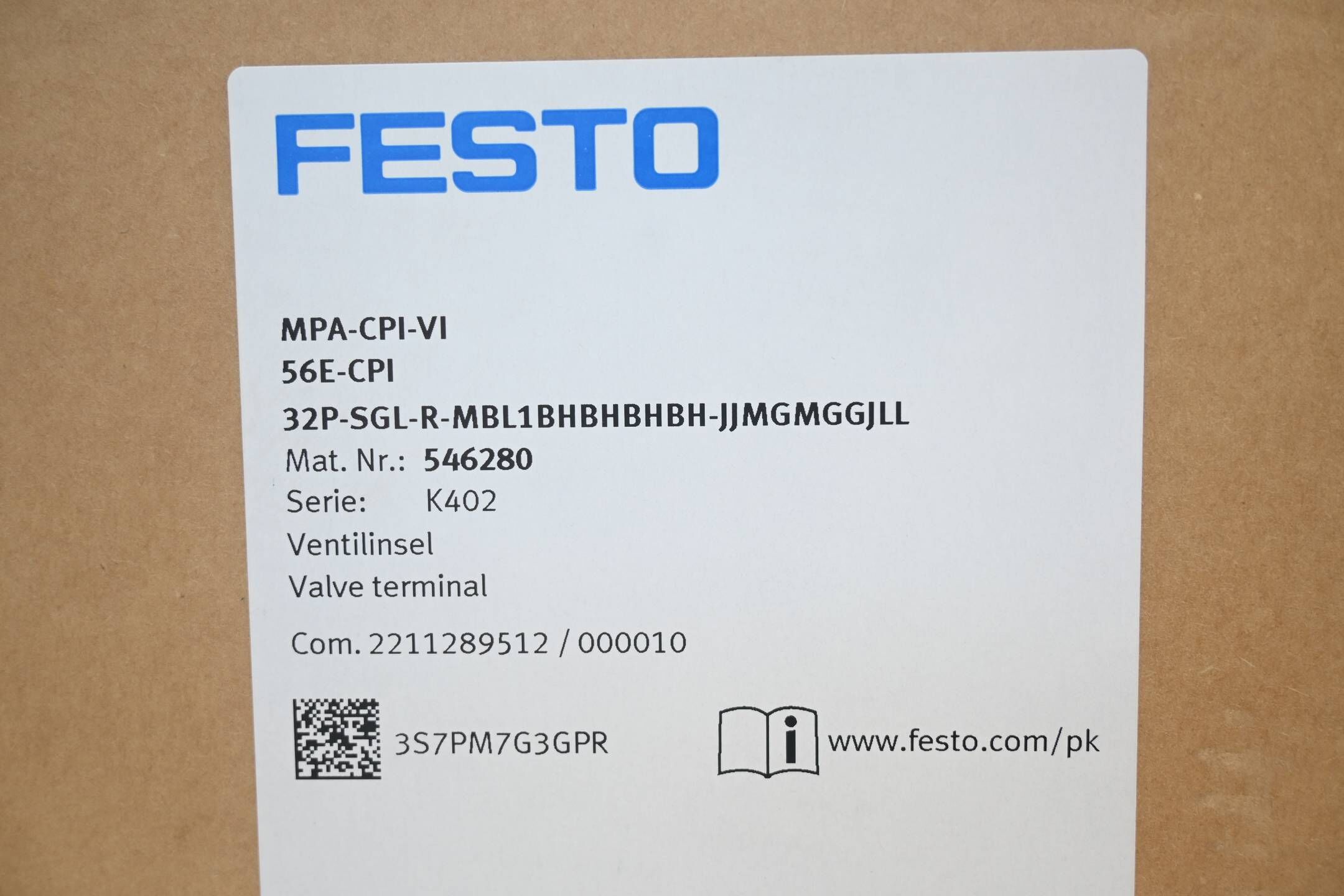 Festo MPA-CPI-VI ( 56E-CPI 32P-SGL-R-MBL1BHBHBHBH-JJMGMGGJLL ) 546280