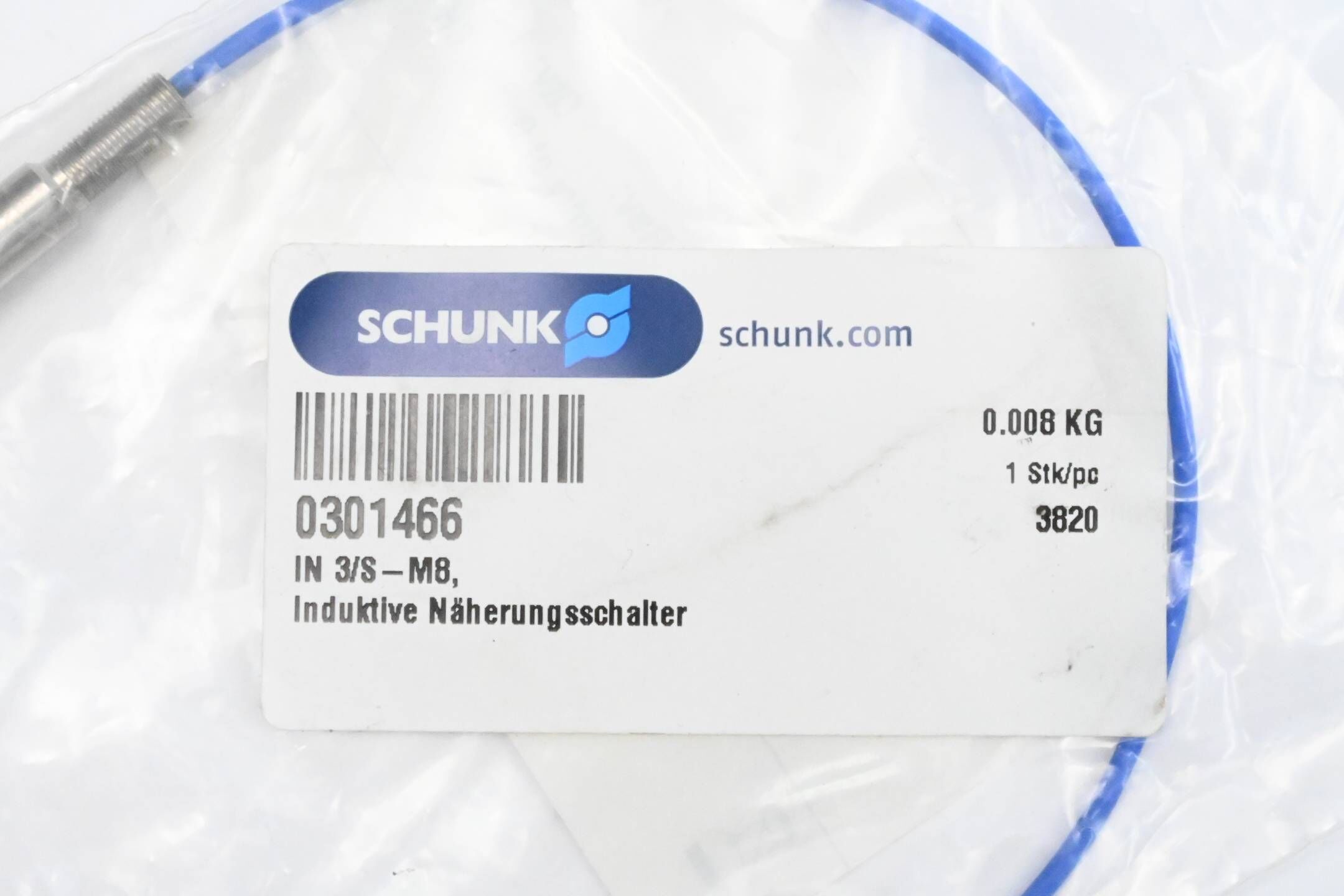 Schunk Induktiver Näherungsschalter IN 3/S-M8 ( 0301466 )