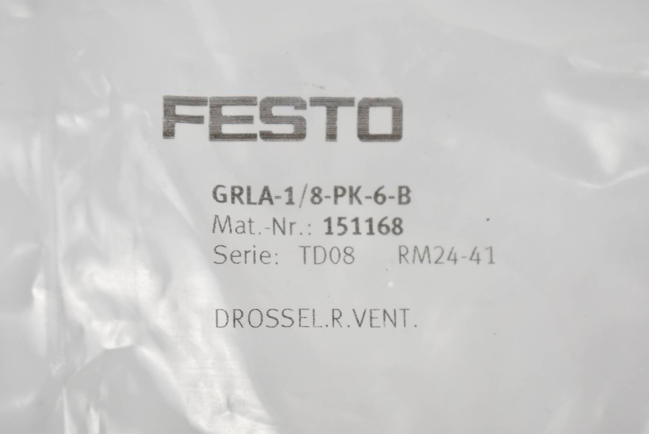 Festo Drossel-Rückschlagventil GRLA-1/8-PK-6-B ( 151168 )