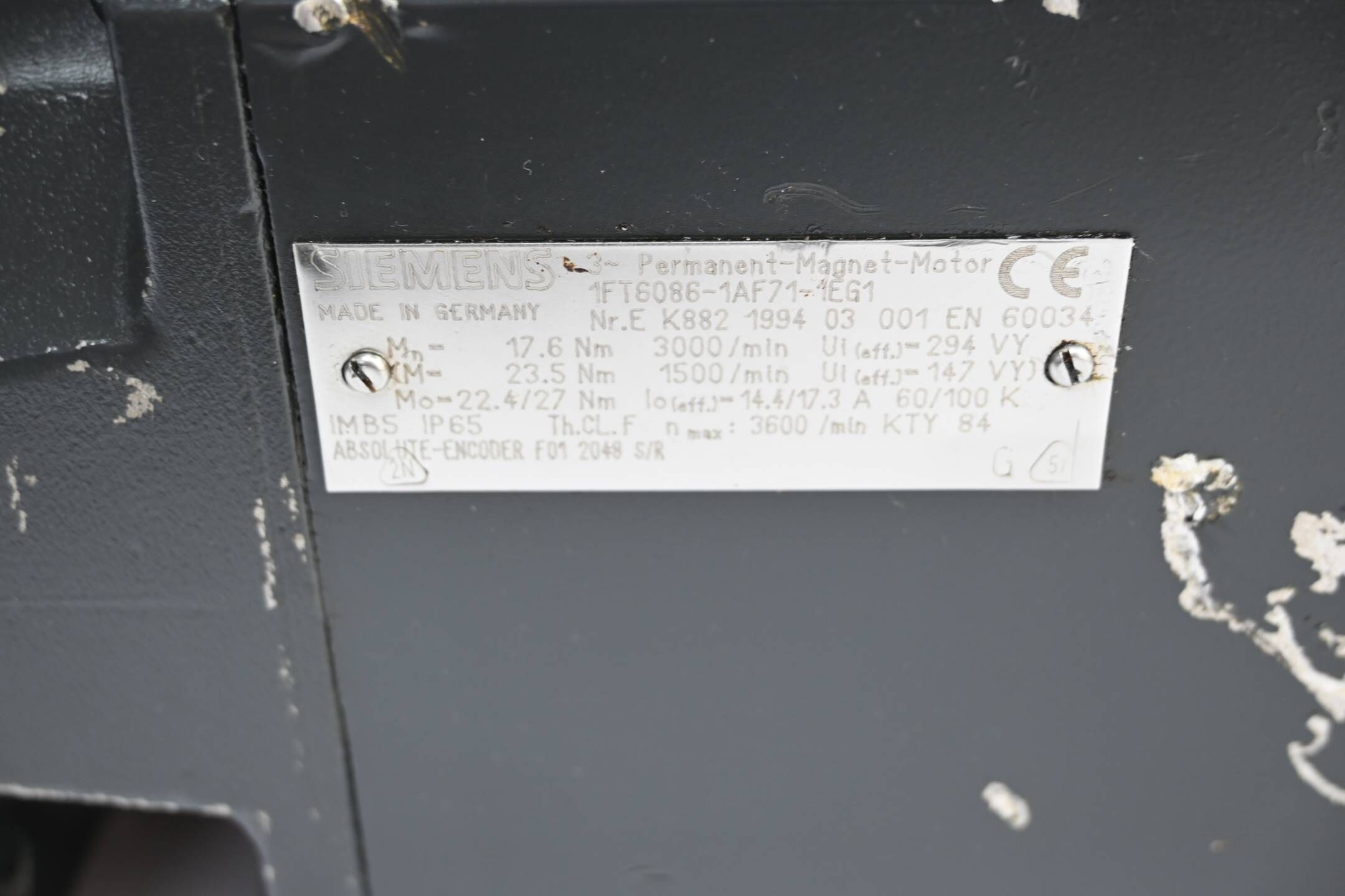 Siemens Simotics S Synchronservomotor 1FT6086-1AF71-1EG1 ( 1FT6 086-1AF71-1EG1 )