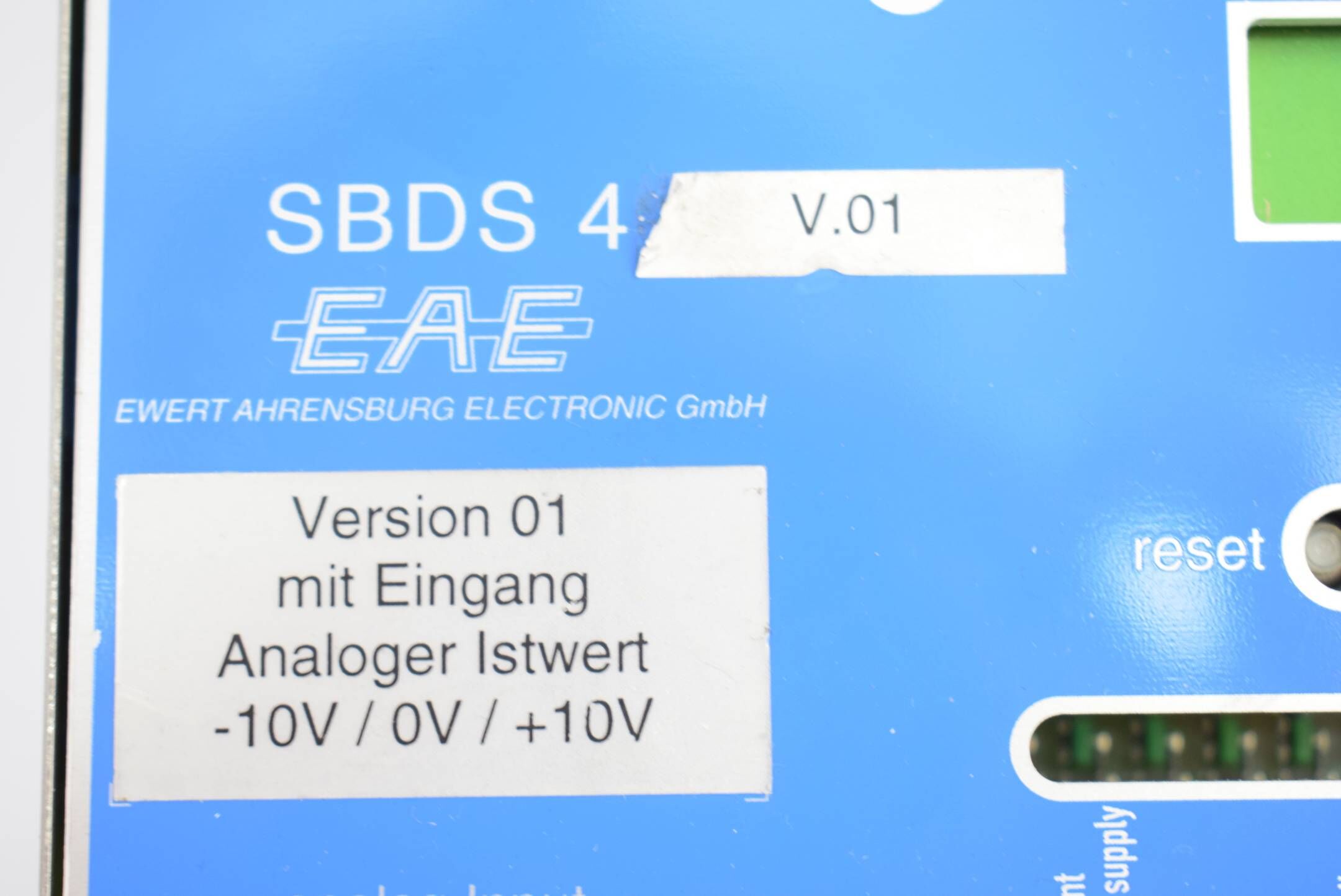 EAE Ewert Ahrensburg Electronic GmbH Steuerung SBDS 4 V.01