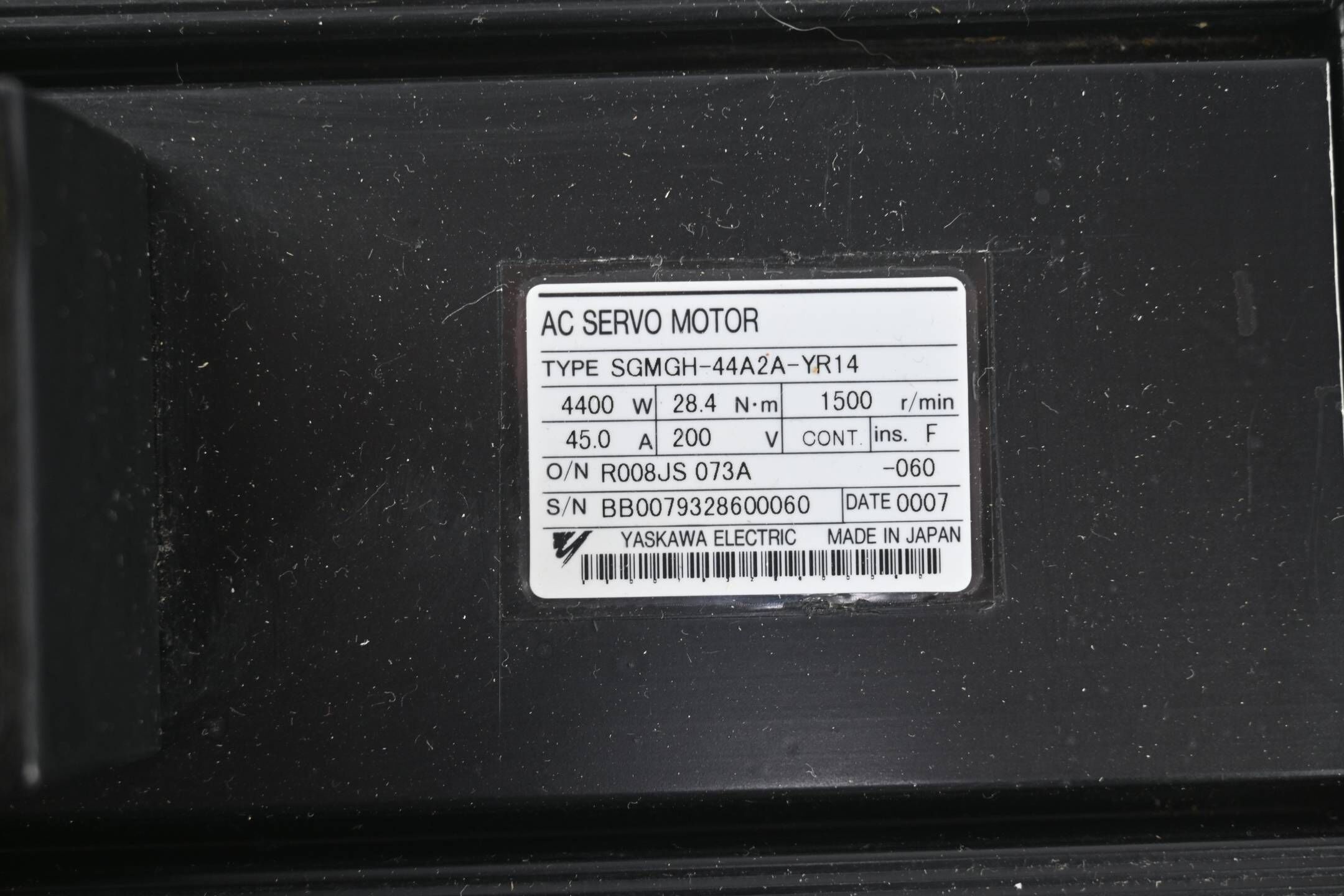Yaskawa AC Servomotor SGMGH-44A2A-YR14 inkl. Absolutwertgeber UTSAE-B17BB