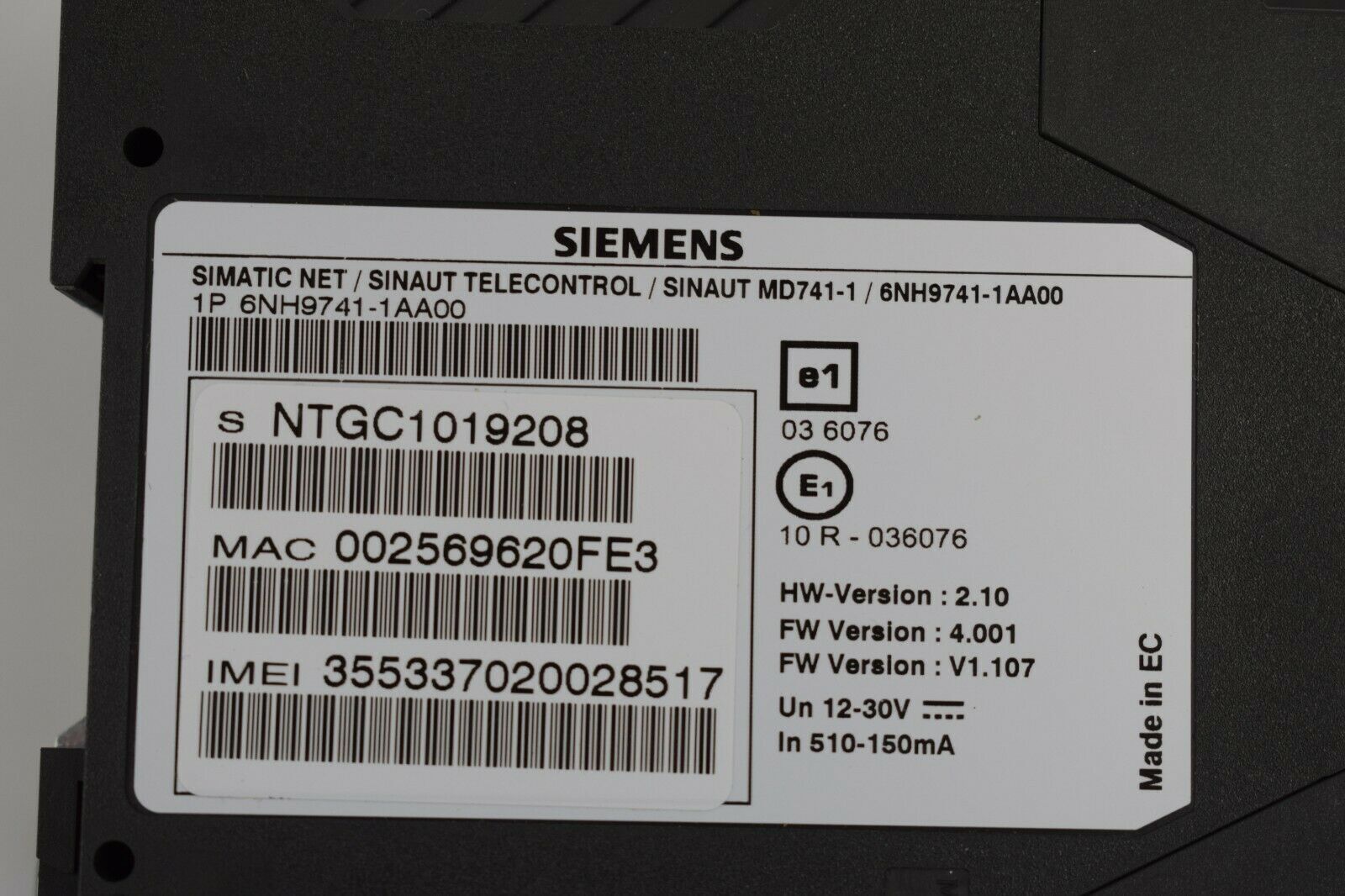 Siemens simatic Net / sinaut Telecontrol 6NH9741-1AA00 ( 6NH9 741-1AA00 )