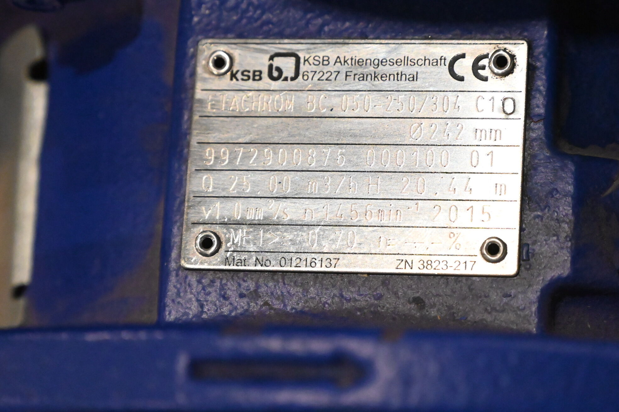 KSB Pumpe ETACHROM BC 050-250/304 C10 inkl. SEW DRE100LC4/FF/IS/TF