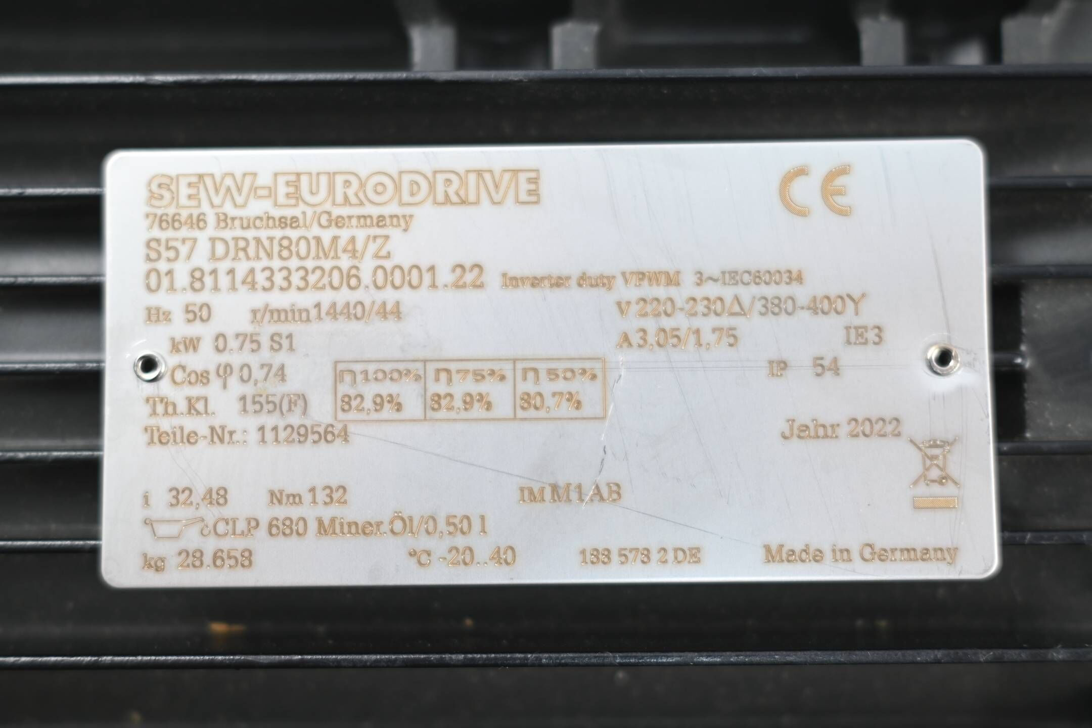 SEW-Eurodrive Getriebemotor S57 DRN80M4/Z ( S57DRN80M4/Z )