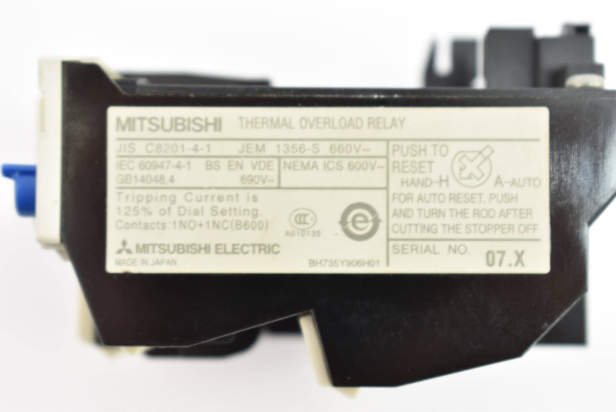 Mitsubishi Thermal Overload Relay TH-N20 