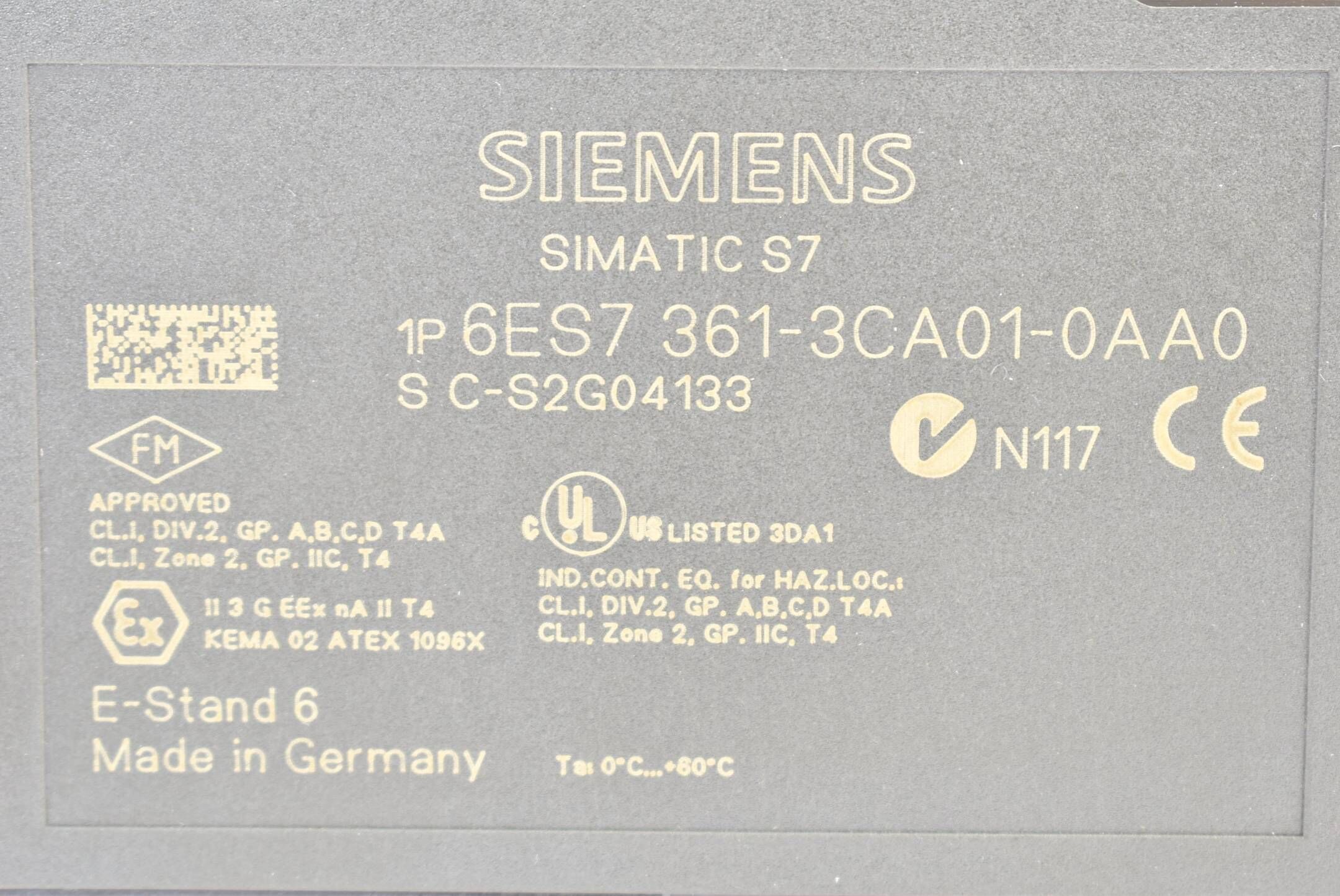 Siemens simatic S7-300 analog 6ES7 361-3CA01-0AA0 ( 6ES7361-3CA01-0AA0 ) E6