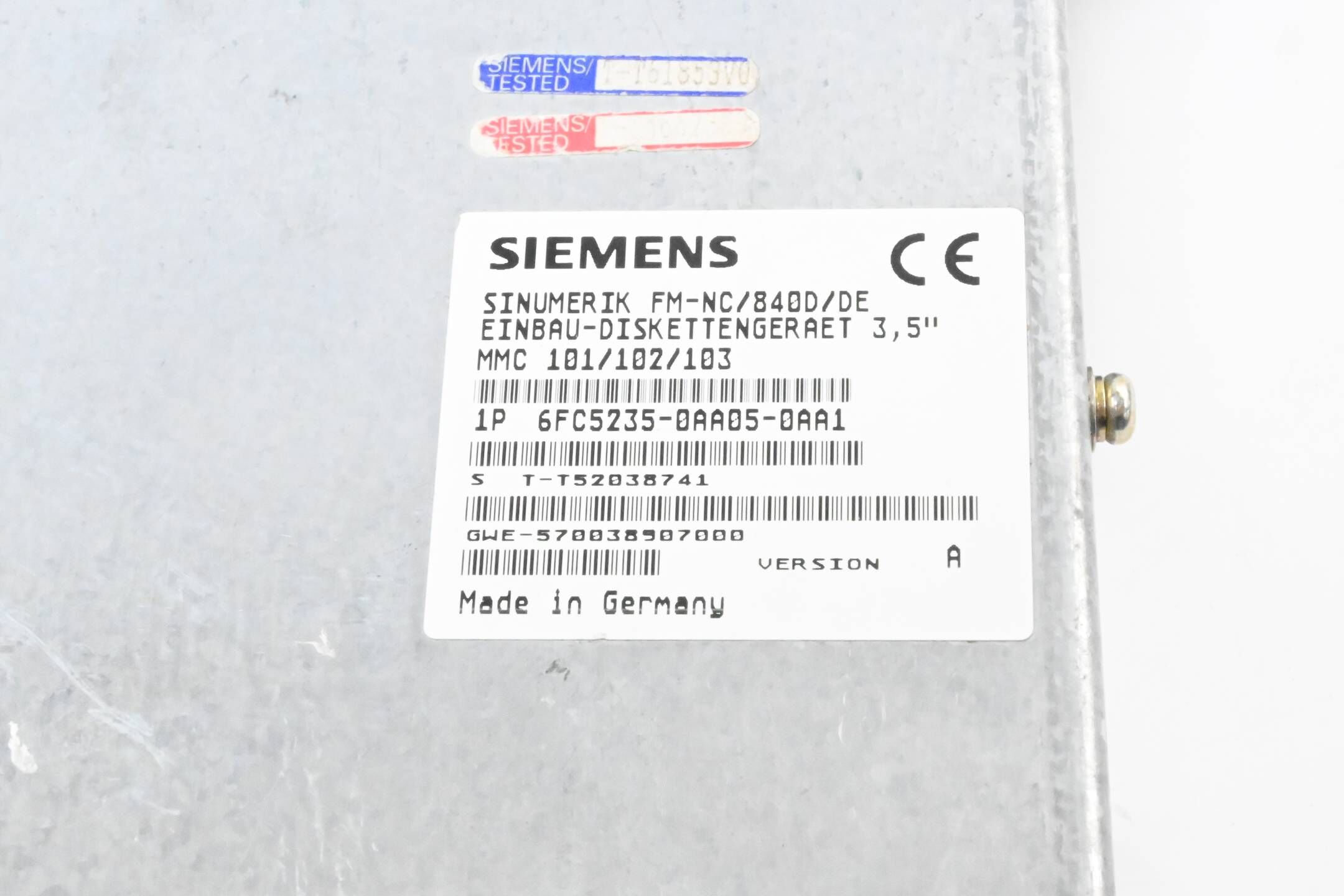 Siemens Sinumerik Einbau-Diskettengerät 6FC5235-0AA05-0AA1 / 6FC5 235-0AA05-0AA1