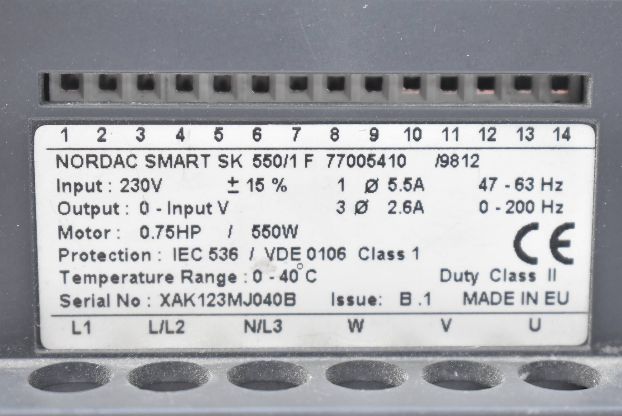 Nordac Smart Frequenzumricher SK 550/1 F ( 77005410 )