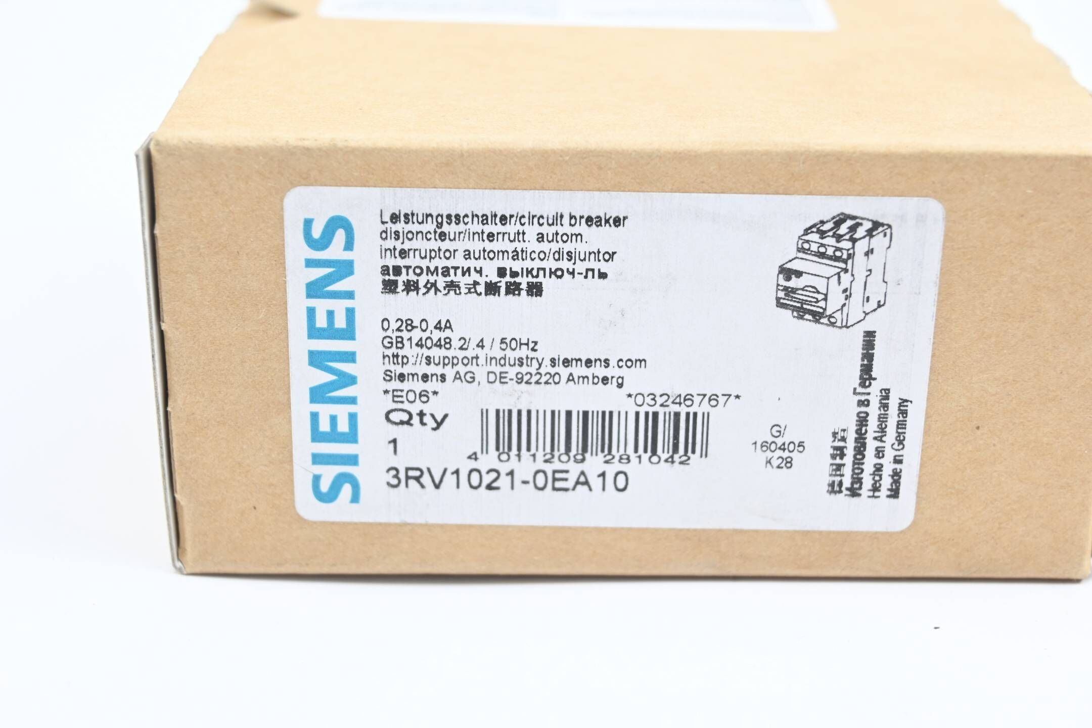 Siemens Sirius Leistungsschalter 3RV1021-0EA10 ( 3RV1 021-0EA10 )