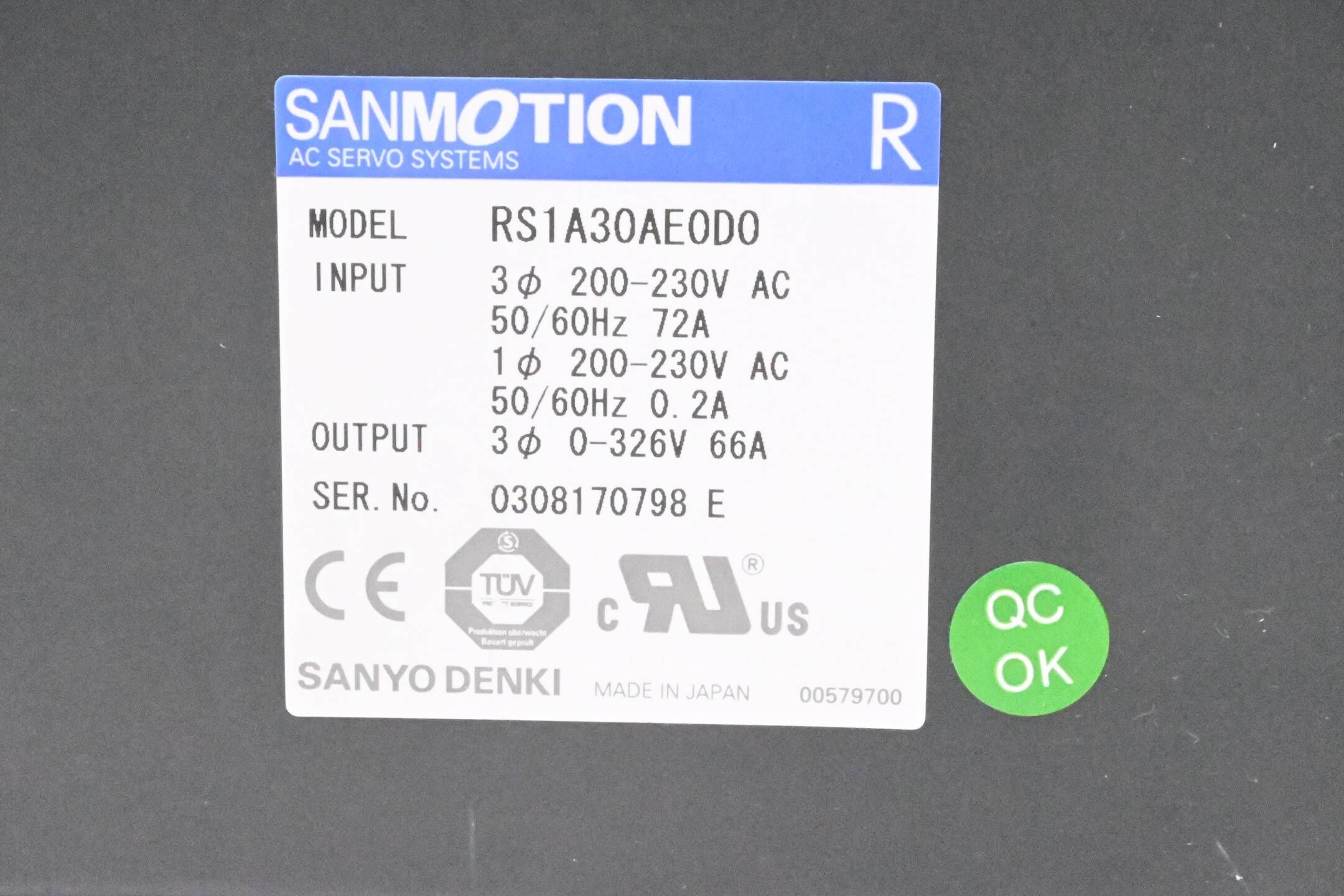 Sanyo Denki SanMotion R AC-Servoverstärker RS1A30AE0D0