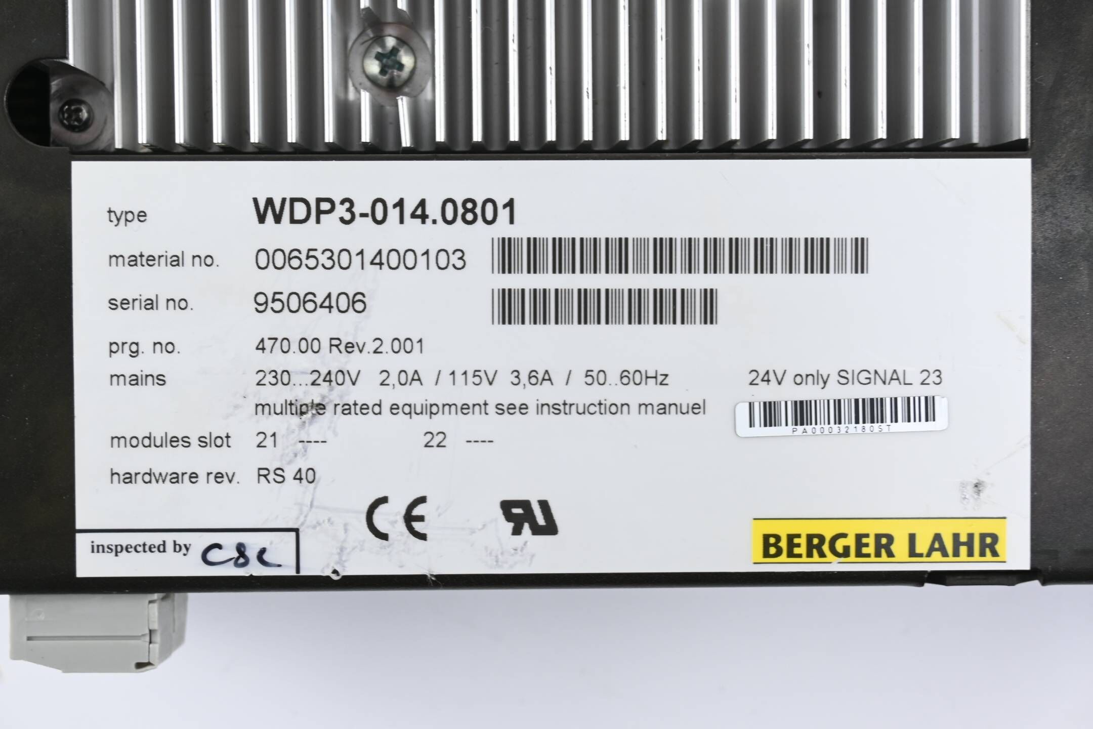 Berger Lahr Positionssteuerung WDP3-014.0801 ( 0065301400103 )