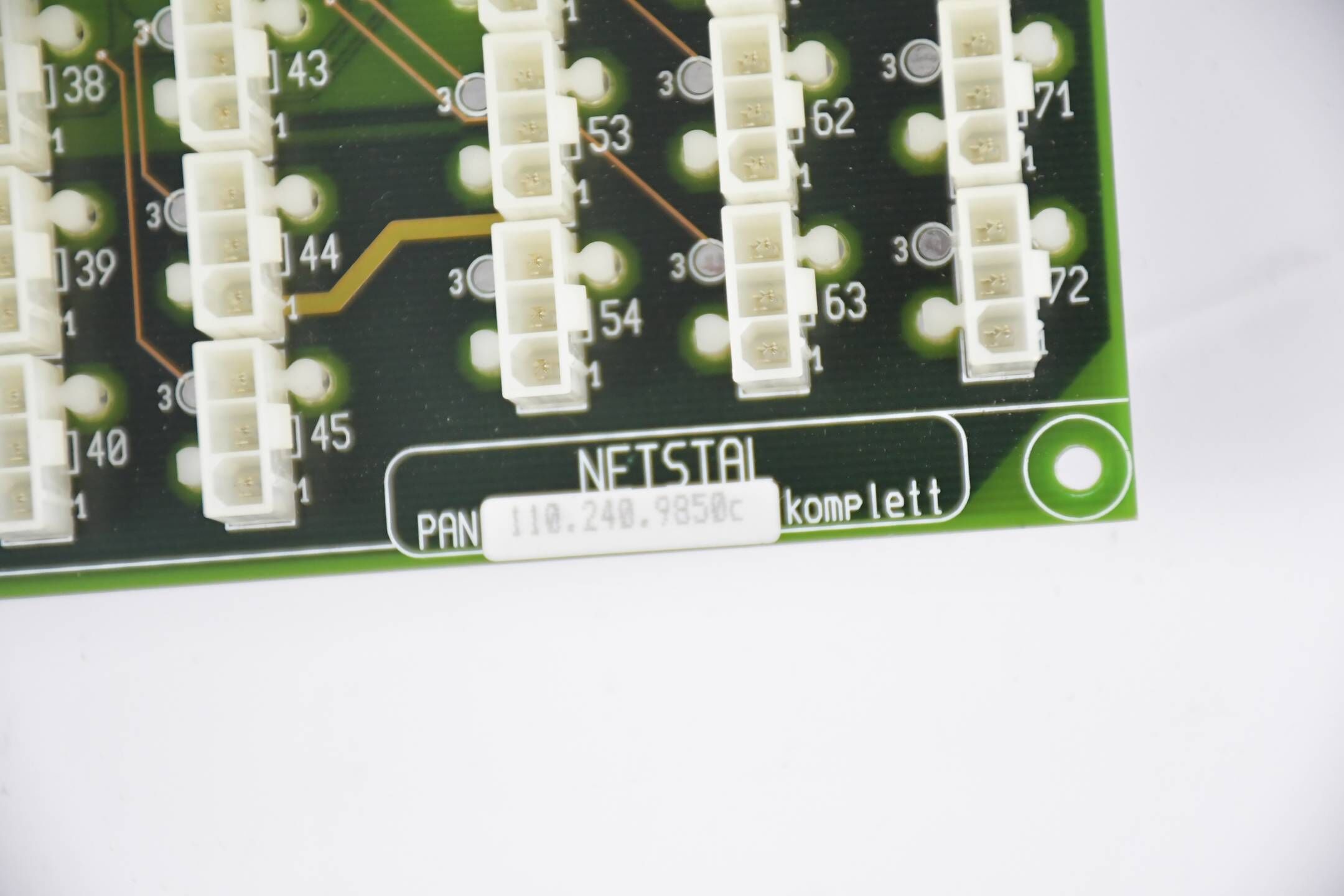 Netstal Systemkarte PAN 110.240.9050c komplett ( PAN 110.240.9849a gebohrt ) 