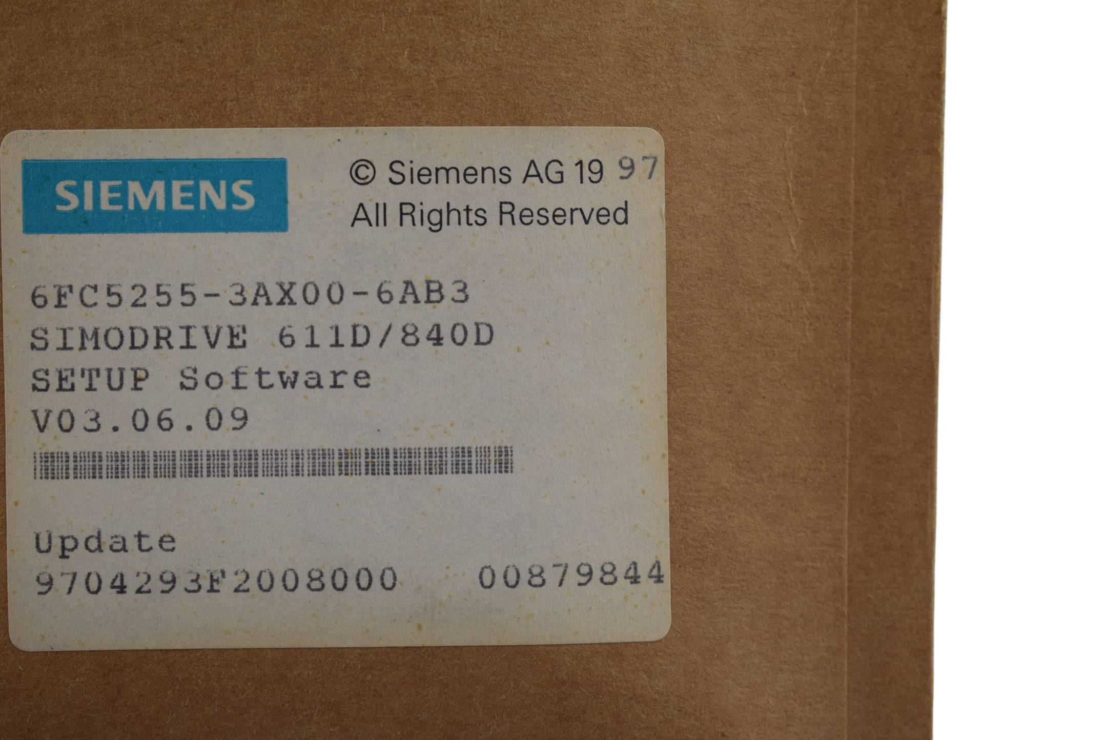 Siemens sinumerik SETUP Software Update für SIMODRIVE 611D/840D 6FC5255-3AX00-6AB3 ( 6FC5255-3AX00-6AB3 )