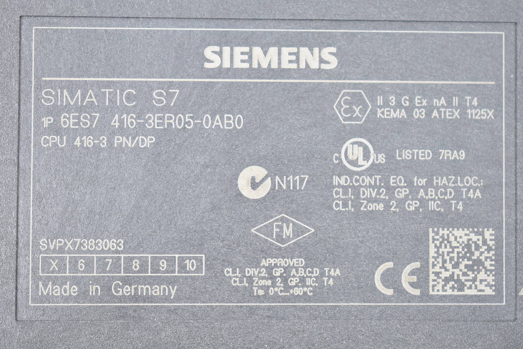 Siemens simatic S7-400 CPU 6ES7 416-3ER05-0AB0 ( 6ES7416-3ER05-0AB0 ) E5