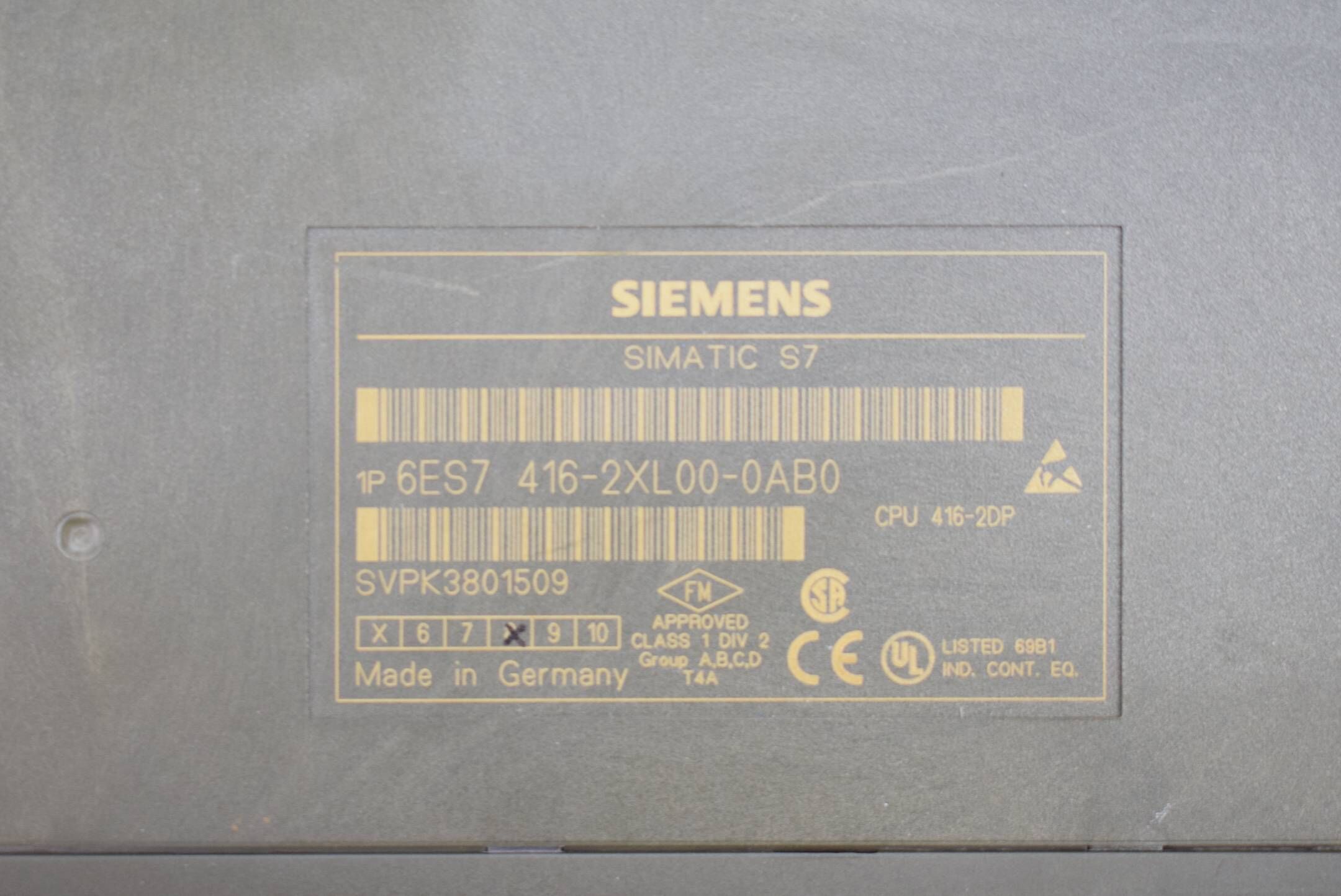 Siemens simatic S7-400 CPU 416-2DP 6ES7 416-2XL00-0AB0 ( 6ES7416-2XL00-0AB0 ) E8