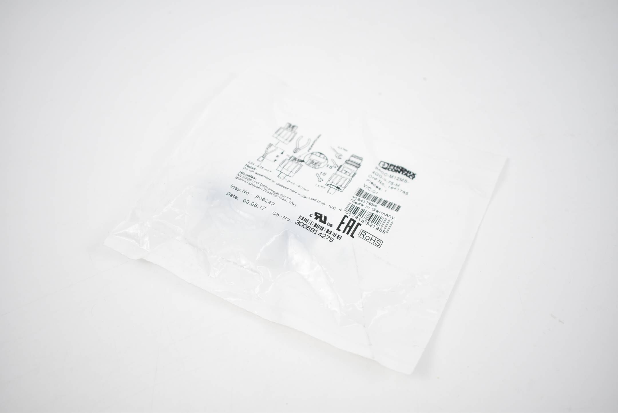 Phoenix Contact Steckverbinder SACC-M12MS-4QO-0,75-M ( 1641785 )