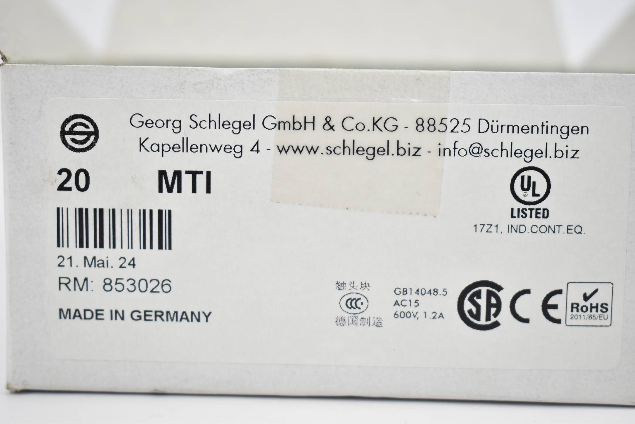 Schlegel Tastkontaktgeber MTI ( 250/440V ) VE 20 Stück