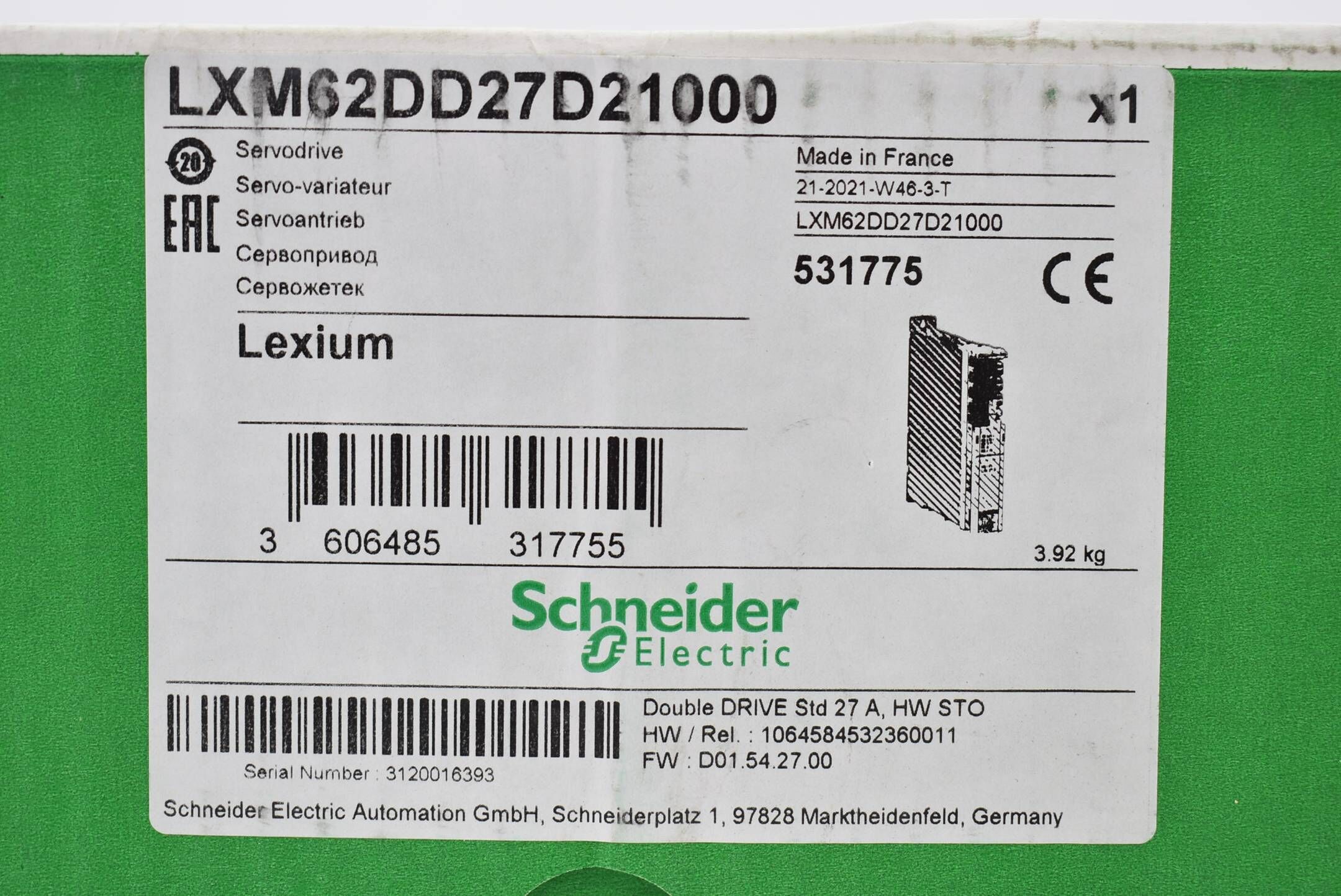 Schneider electric Lexium LXM62-Doppelantrieb 27A LXM62DD27D21000 ( 531775 )