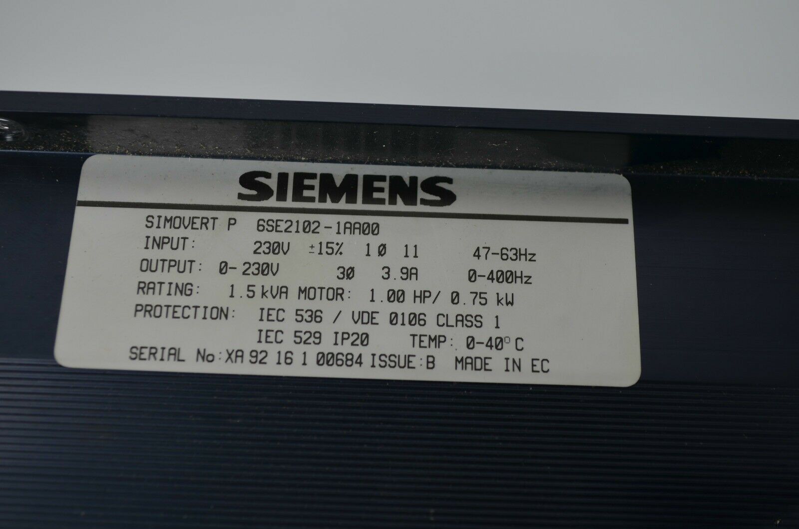 Siemens simovert P 6SE2102-1AA00 ( 6SE2 102-1AA00 )