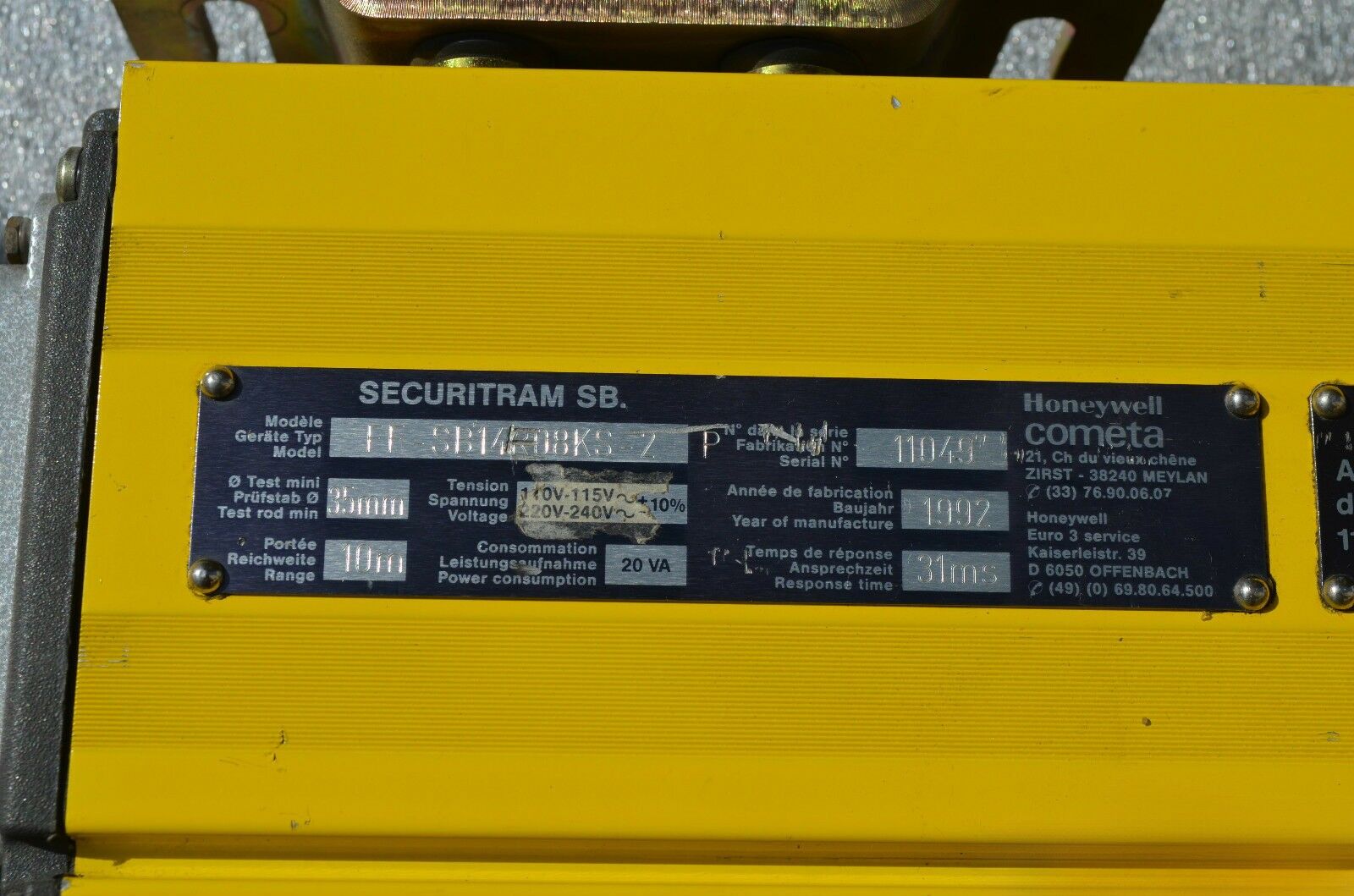 Honeywell Lichtvorhang FF-SB14E08KS-2