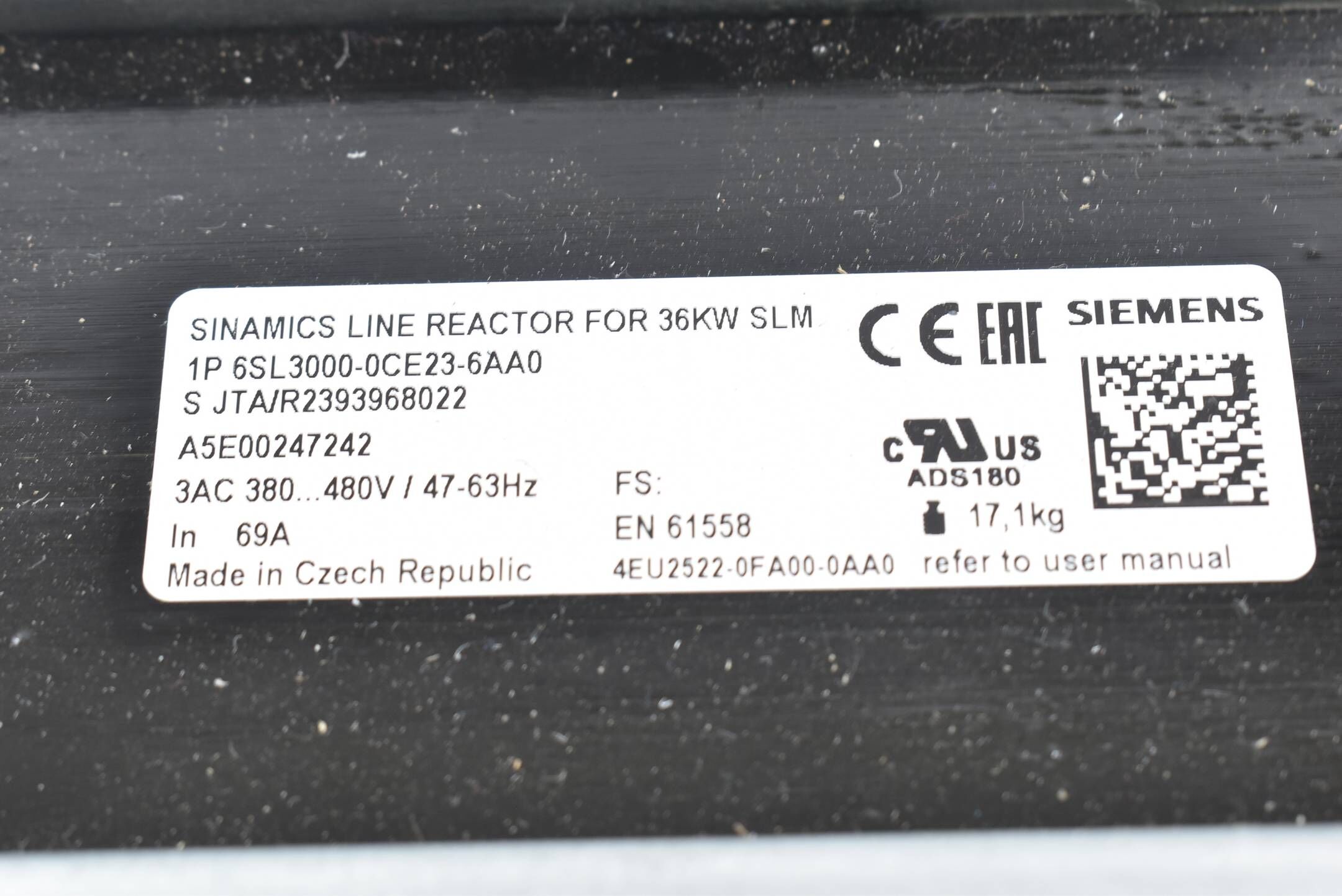 Siemens Sinamics Netzdrossel f. 36 kW 6SL3000-0CE23-6AA0 ( 6SL3 000-0CE23-6AA0 )