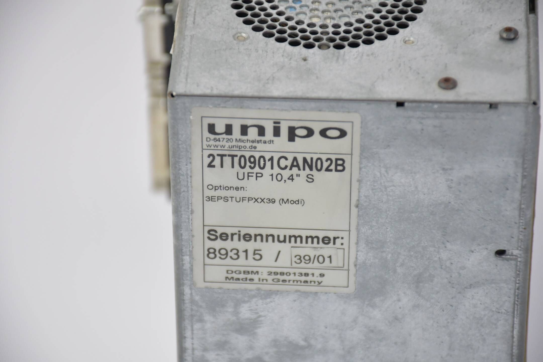 Unipo UFP 10,4" S Bedienpanel 2TT0901CAN02B inkl. 3EPSTUFPXX39 / 7LPIP9210311J