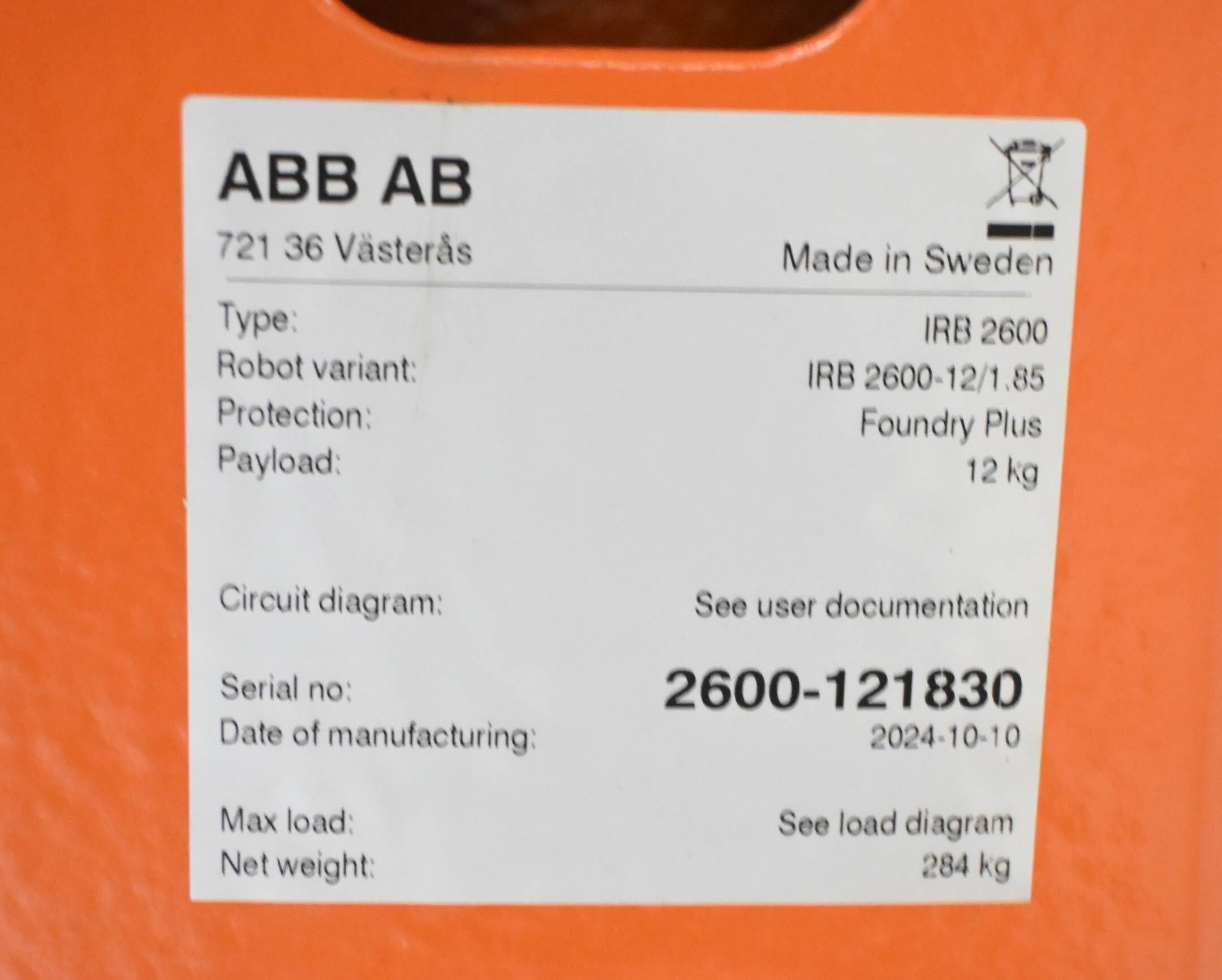 ABB IRB 2600 ( IRB 2600-12/1.85 ) inkl. IRC5 Single + Bedienpanel DSQC3120