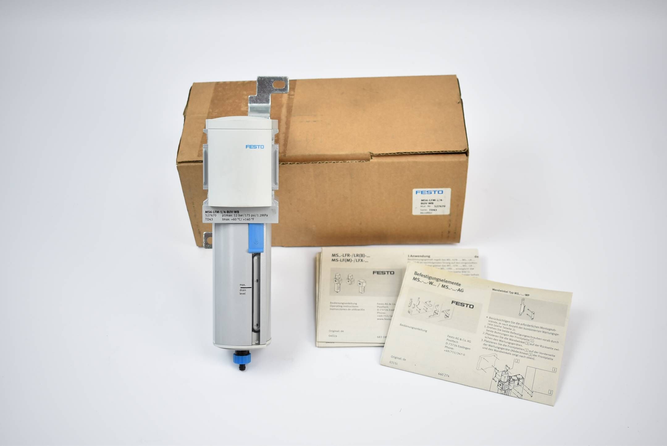 Festo Feinfilter MS6-LFM-1/4-BUV-WB mit Befestigungselement ( 527670 )
