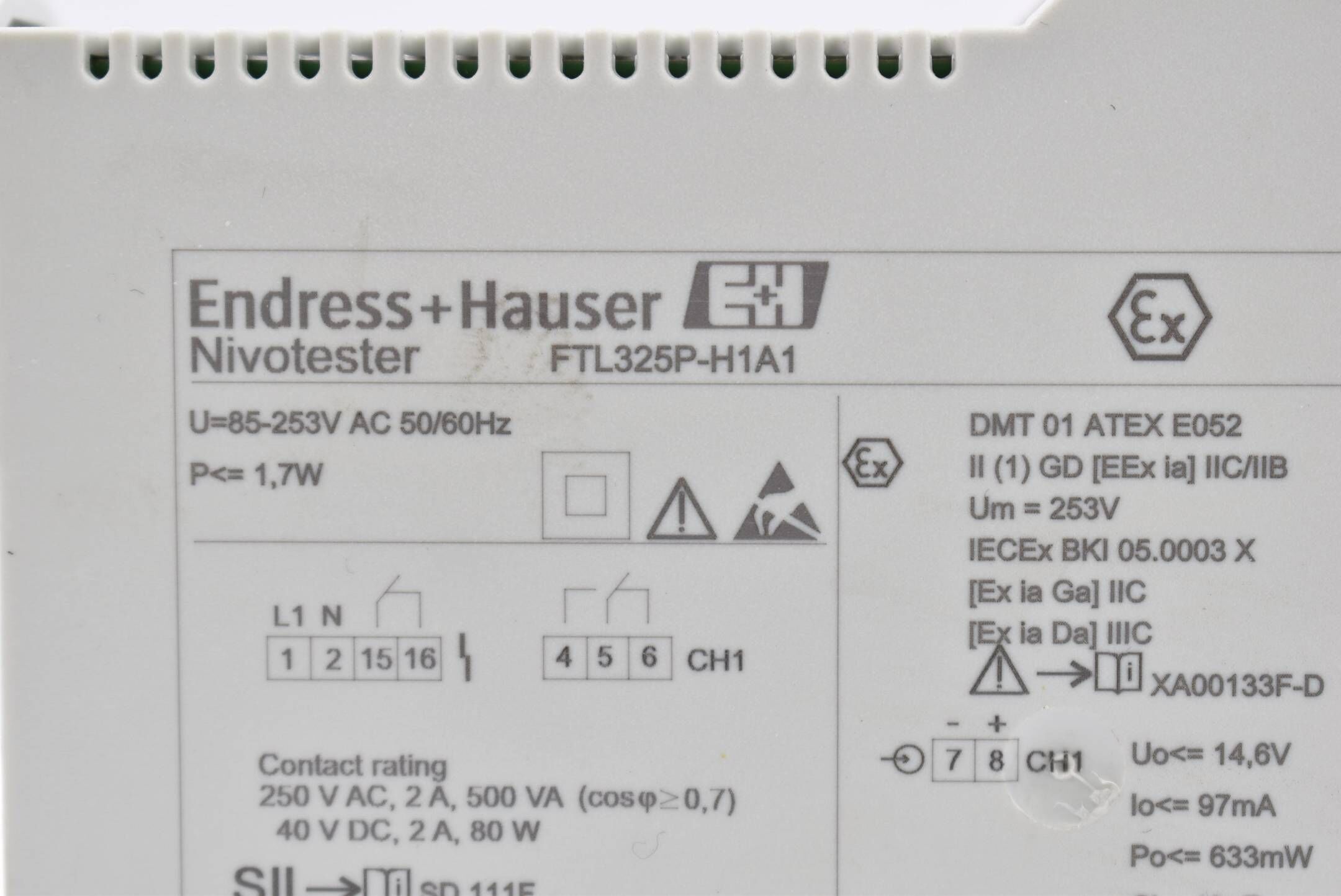 Endress+Hauser Nivotester 85-253 V AC 50/60 Hz 1,7 W FTL325P-H1A1