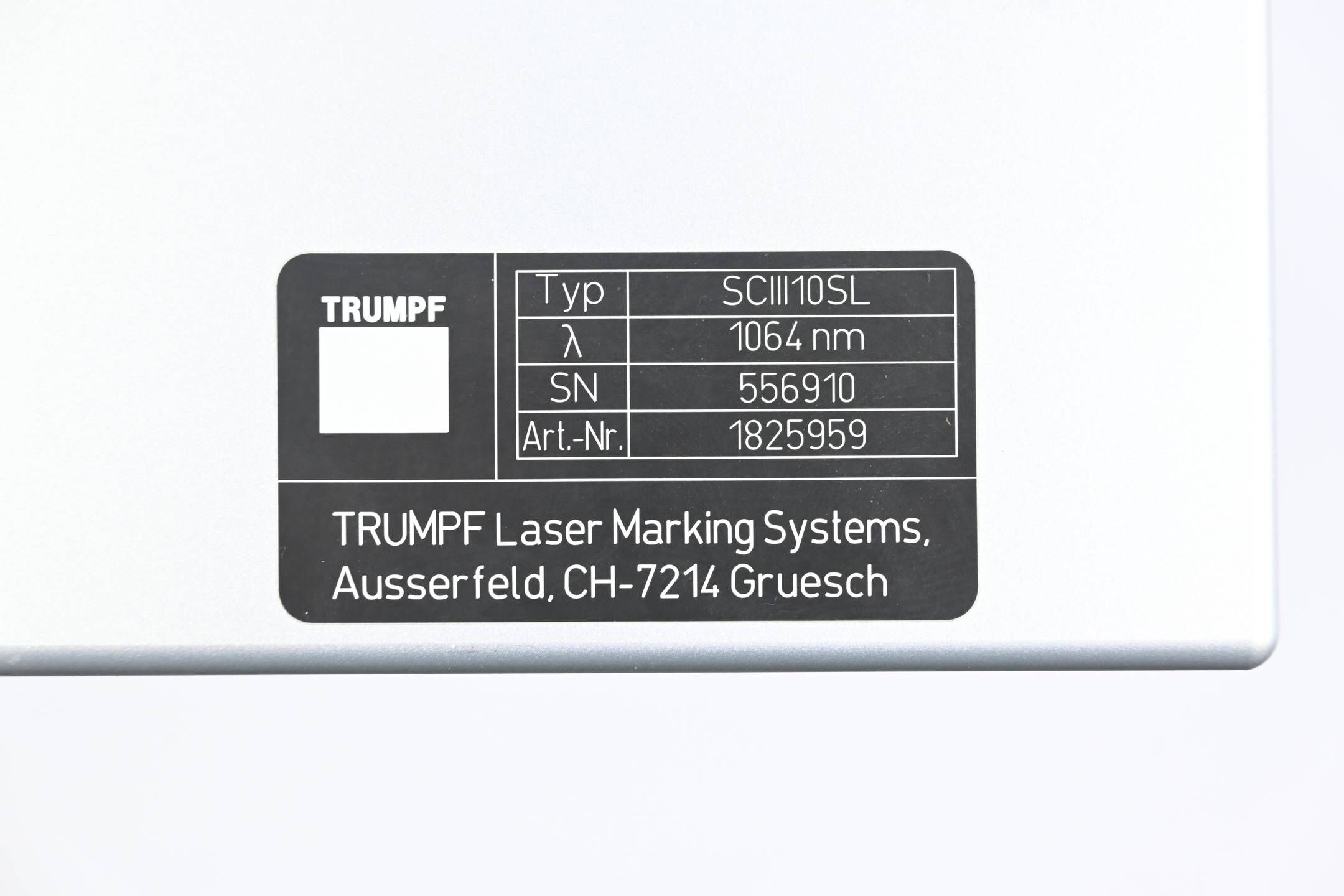 Trumpf Beschriftungslaser TruMark 5000 inkl. Trumpf SCIII10SL 