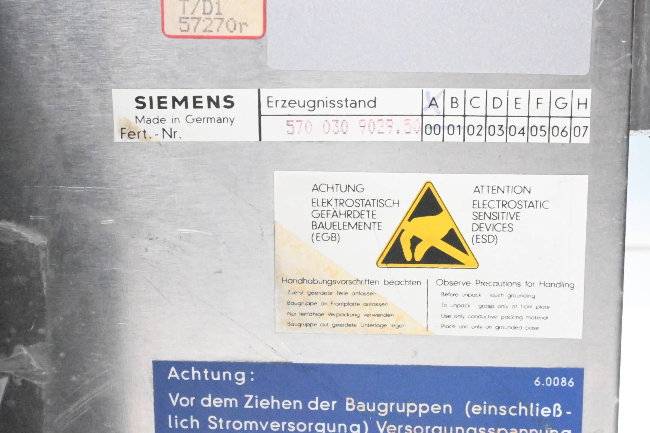 Siemens Sinumerik 6FC3985-7AU30 ( 6FC3 985-7AU30 ) 570 030 9029.50 E.A