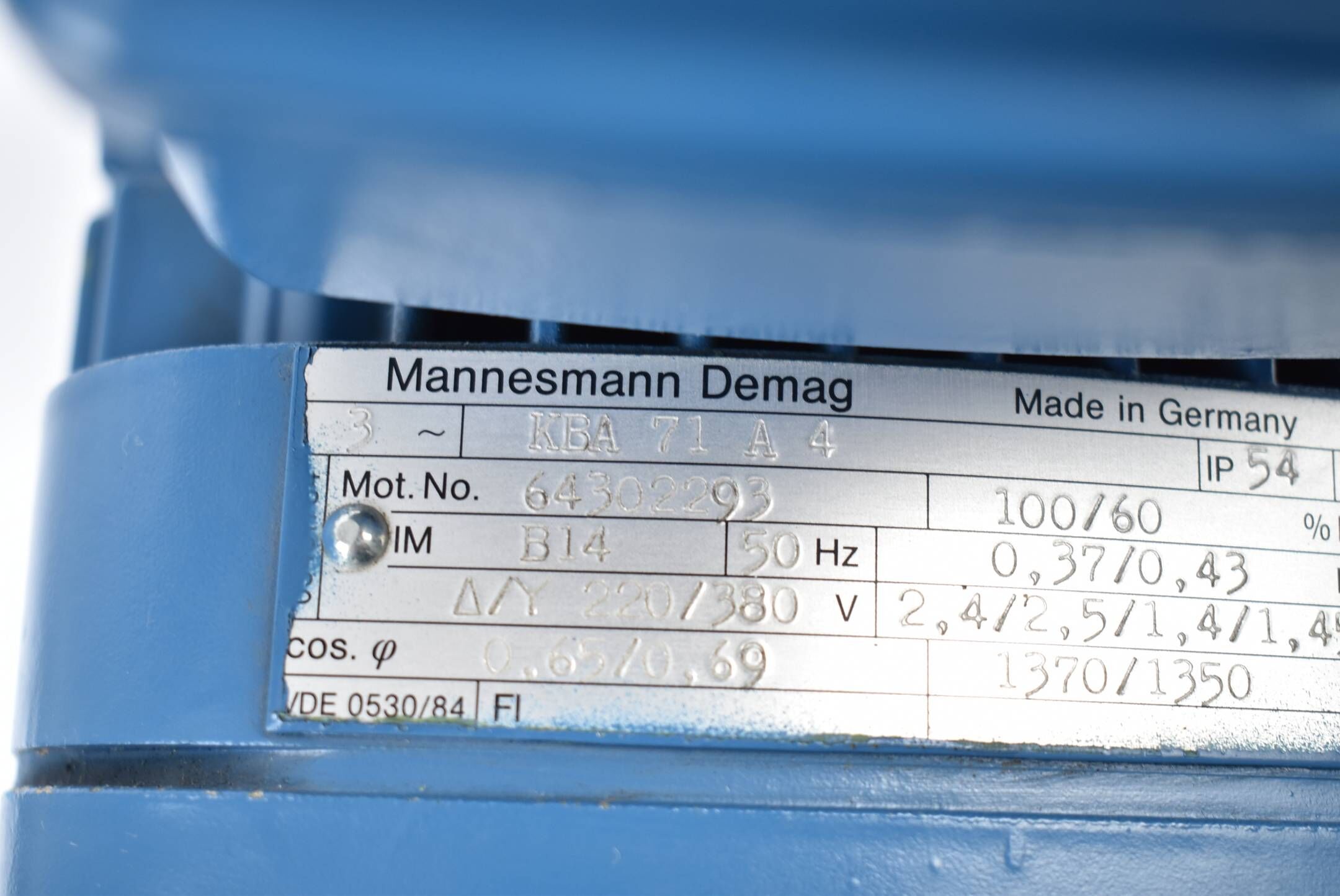 Mannesmann Demag Motor S050-B5-21-3/ + KBA 71 A 4