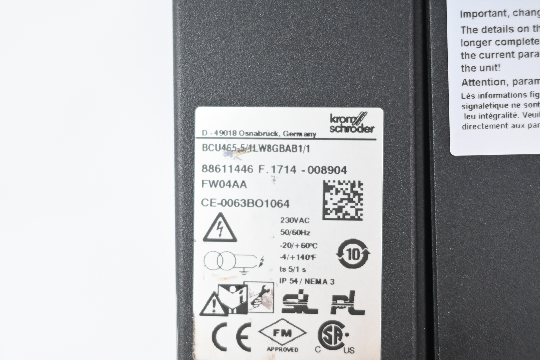 Kromschröder Brennersteuerung BCU465-5/1LW8GBAB1/1