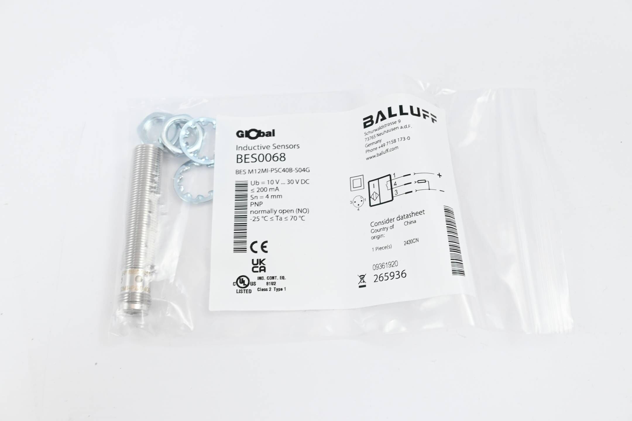 Balluff induktive Näherungsschalter BES0068 ( BES M12MI-PSC40B-S04G ) 12 STÜCK
