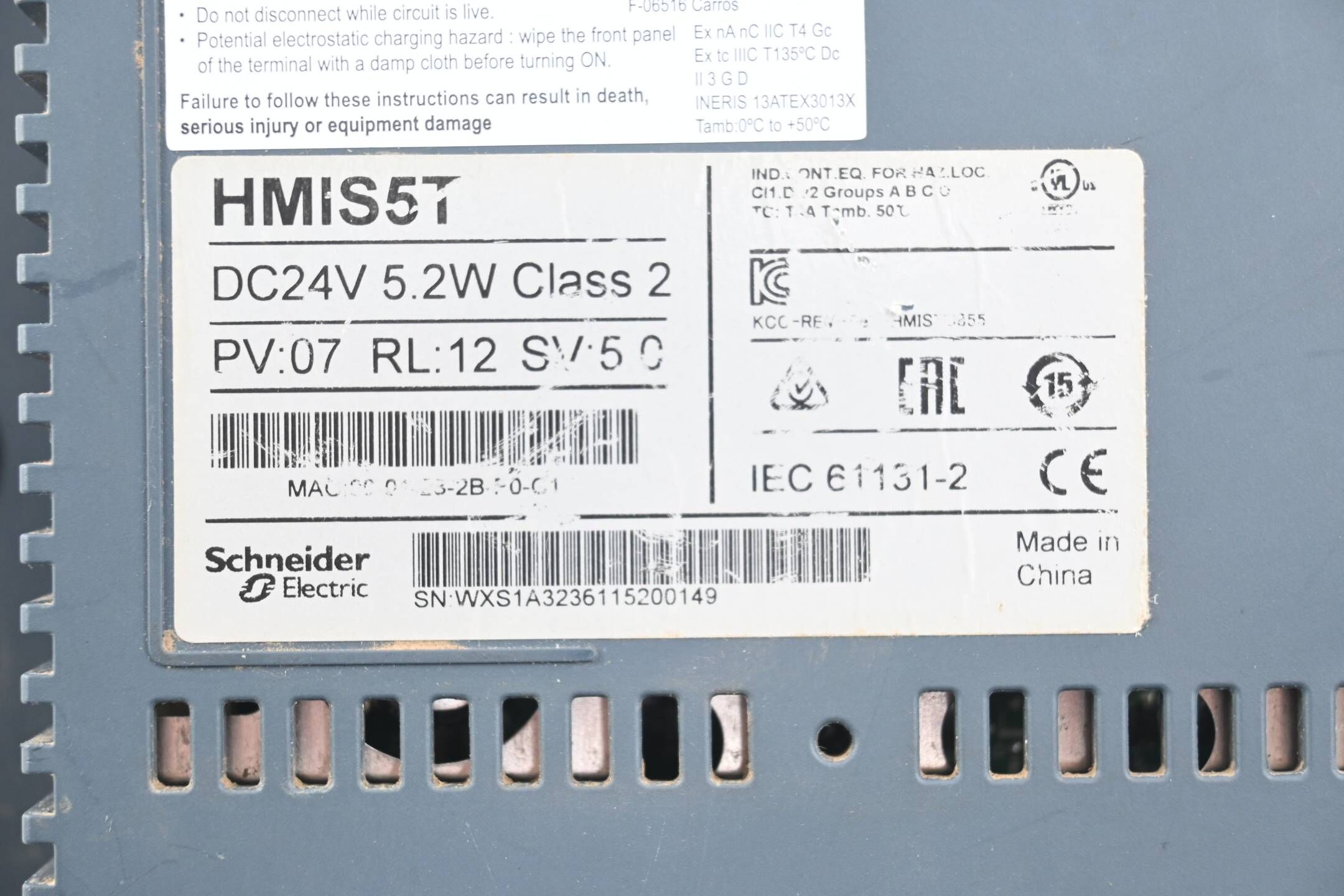 DEFEKT Schneider Electric Magelis Touchscreen HMIS85 inkl. Basismodul HMIS5T