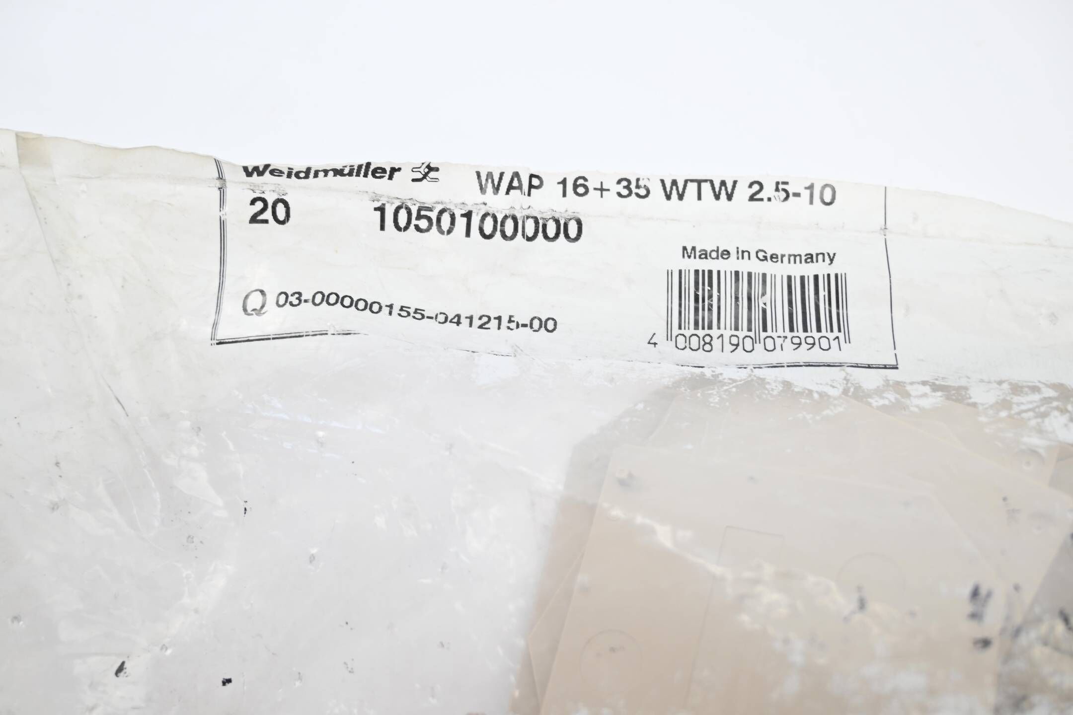 Weidmüller Abd. für Durchgangsklemme WAP16+35 WTW2,5-10 ( 1050100000 ) VE: 20Stk